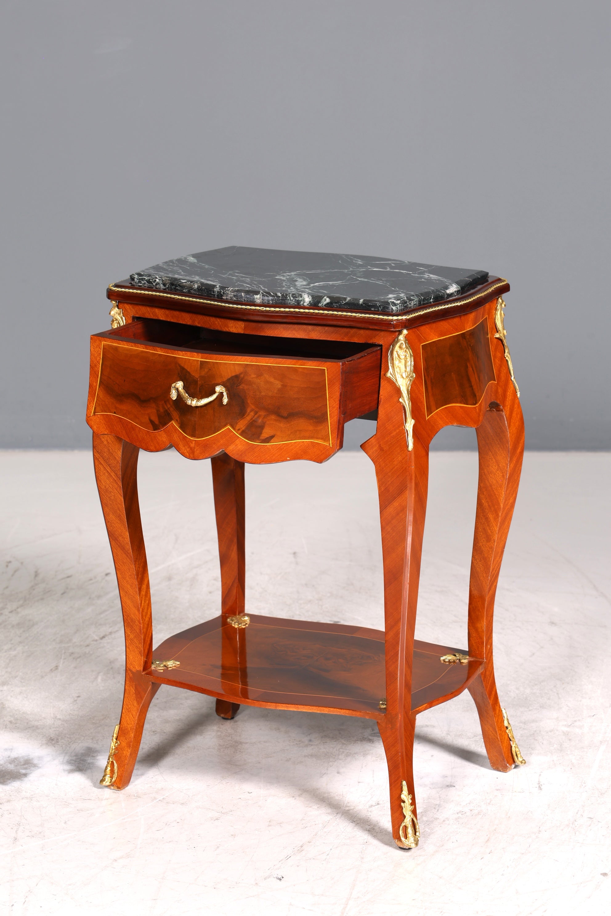 Traumhafter Louis XV Beistelltisch Barock Stil Ablagetisch Marmor Kommode Telefontisch