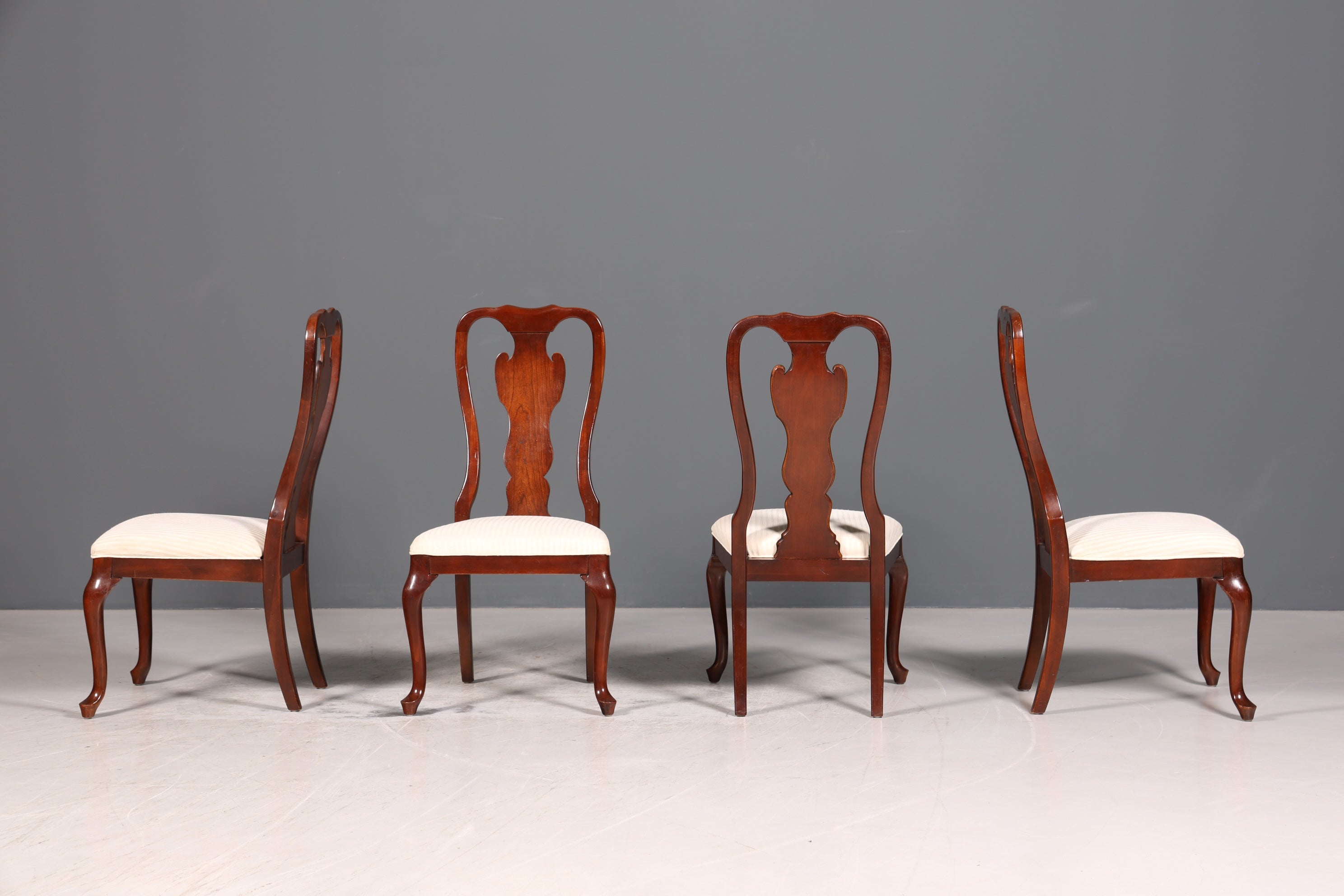 4x Edle Drexel Heritage Stühle Amerikanisch USA Chippendale Stil Stuhlset Küchenstuhl Set Esszimmer Stühle