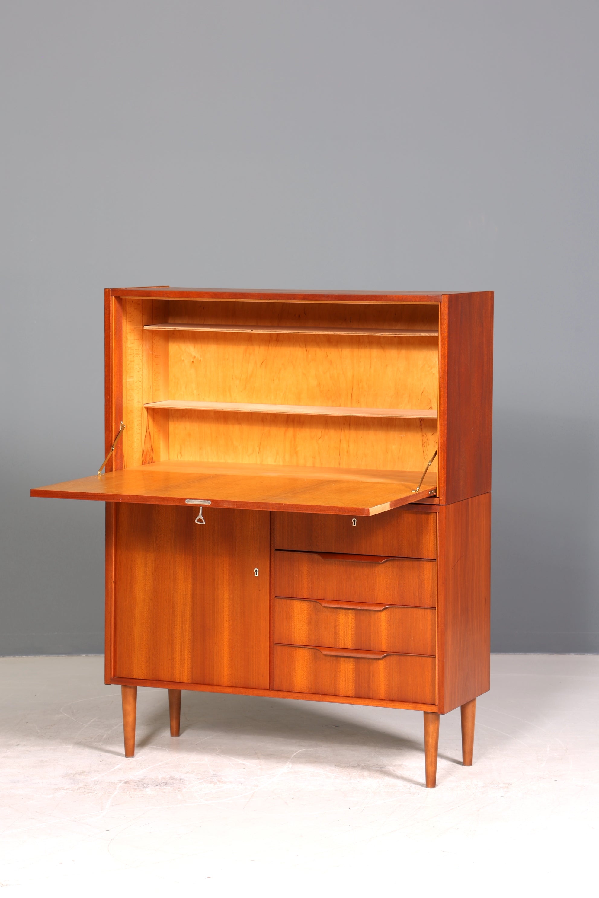 Wunderschöner Mid Century Schrank Danish Design Retro Sekretär Highboard Vintage Vertiko 60s