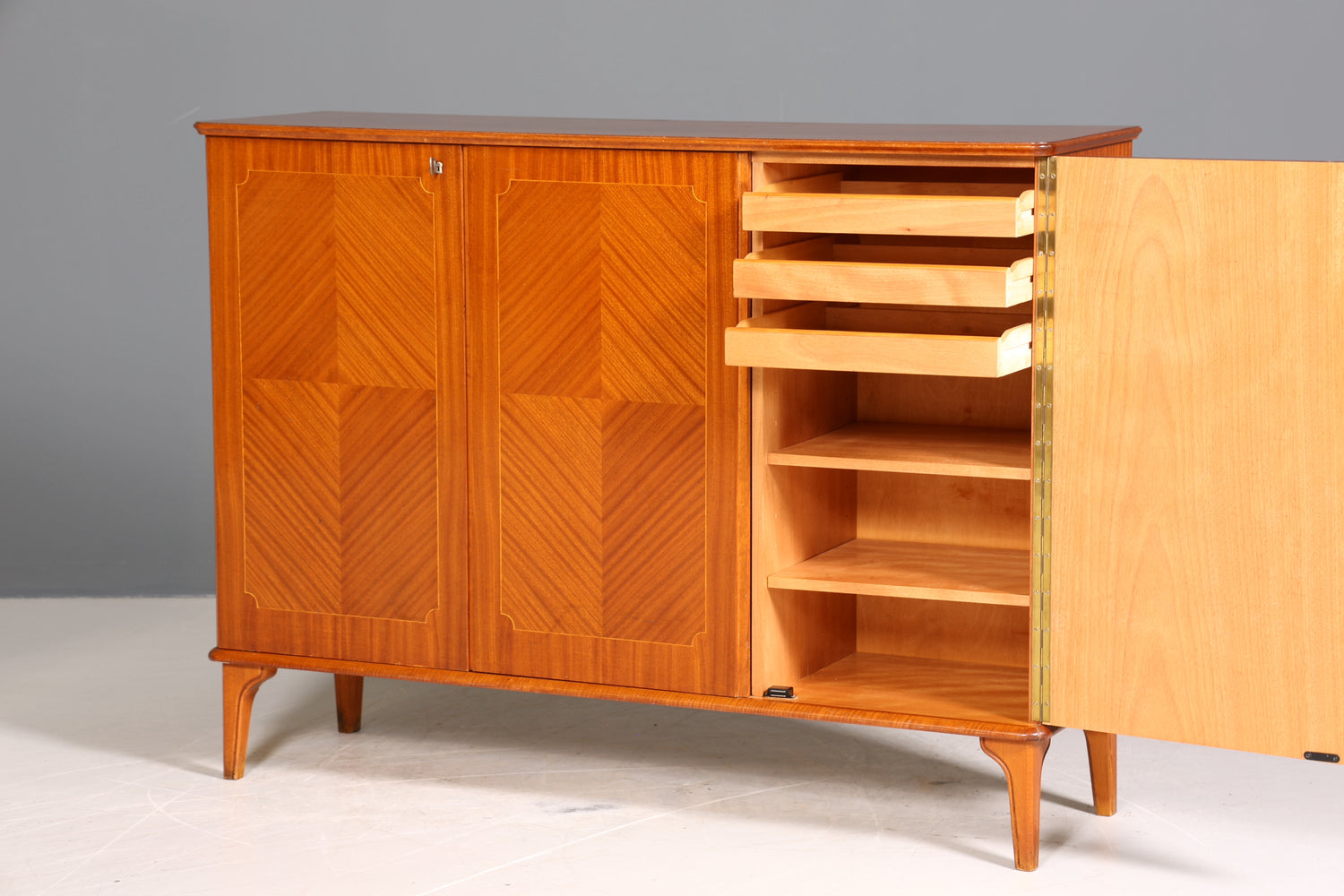 Wunderschönes Mid Century Highboard echt Holz Schrank Büro Kommode 60er Jahre