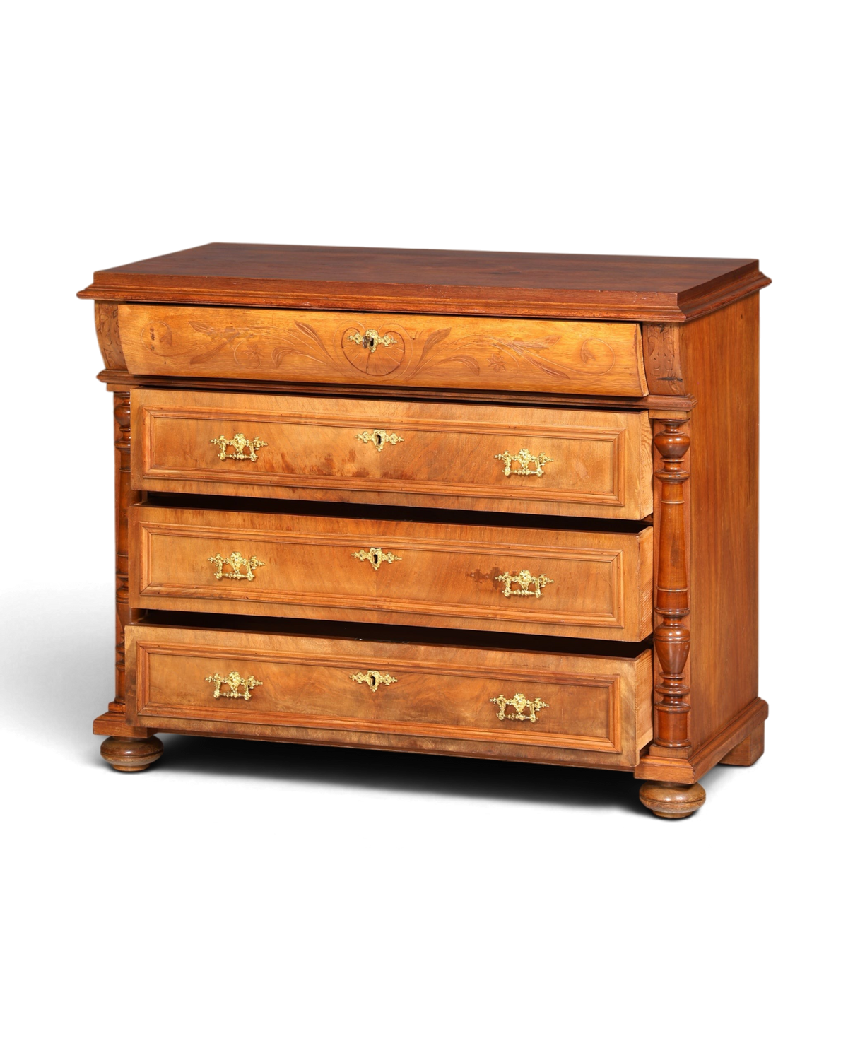 Stilvolles Gründerzeit Kommode Louis Philippe Schubladenkommode Nussbaum Sideboard um 1880