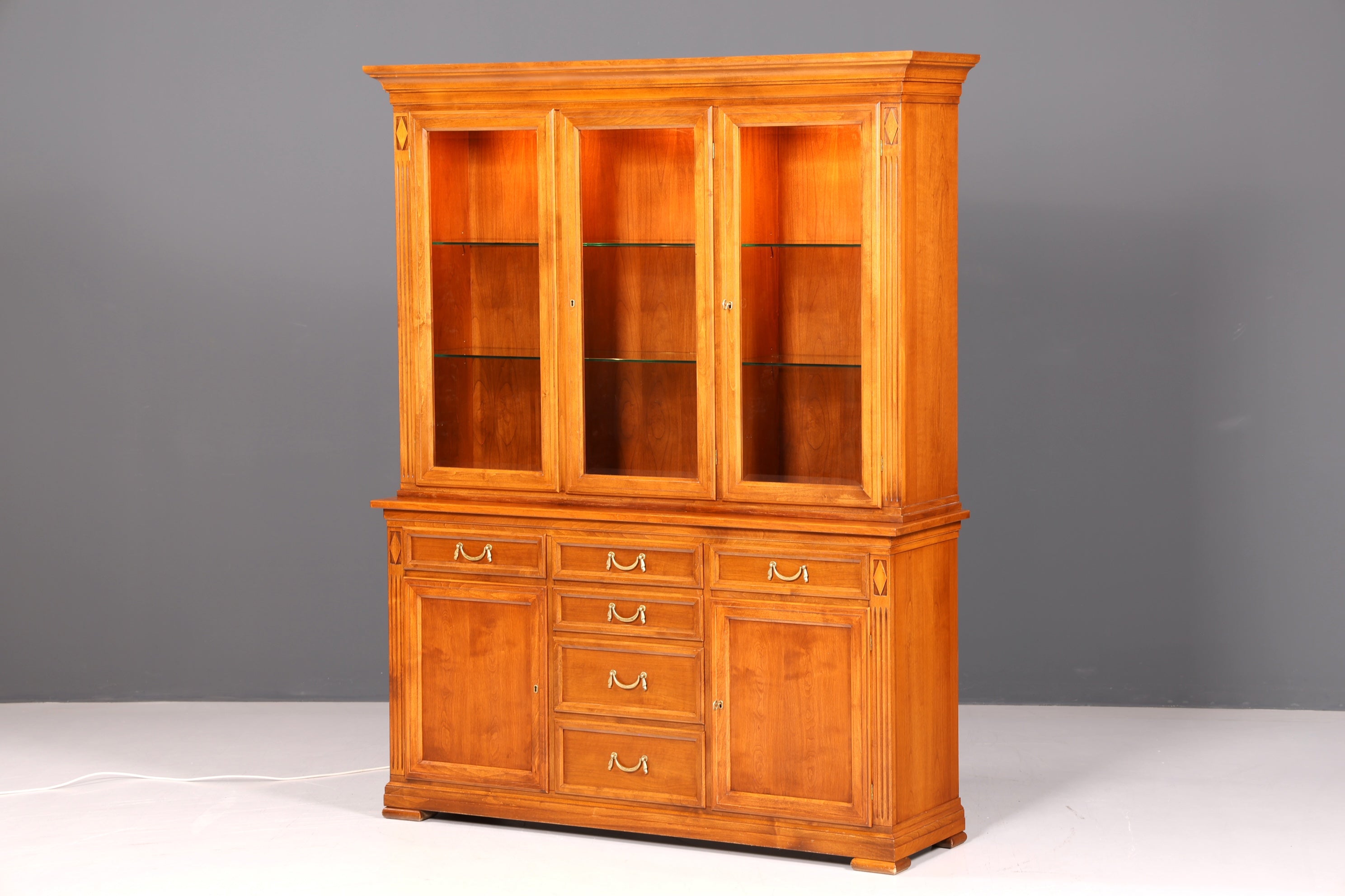 Traumhafte Original Selva XXL Vitrine Antik Stil Massivholz Villa Borghese Schrank Bibliothek