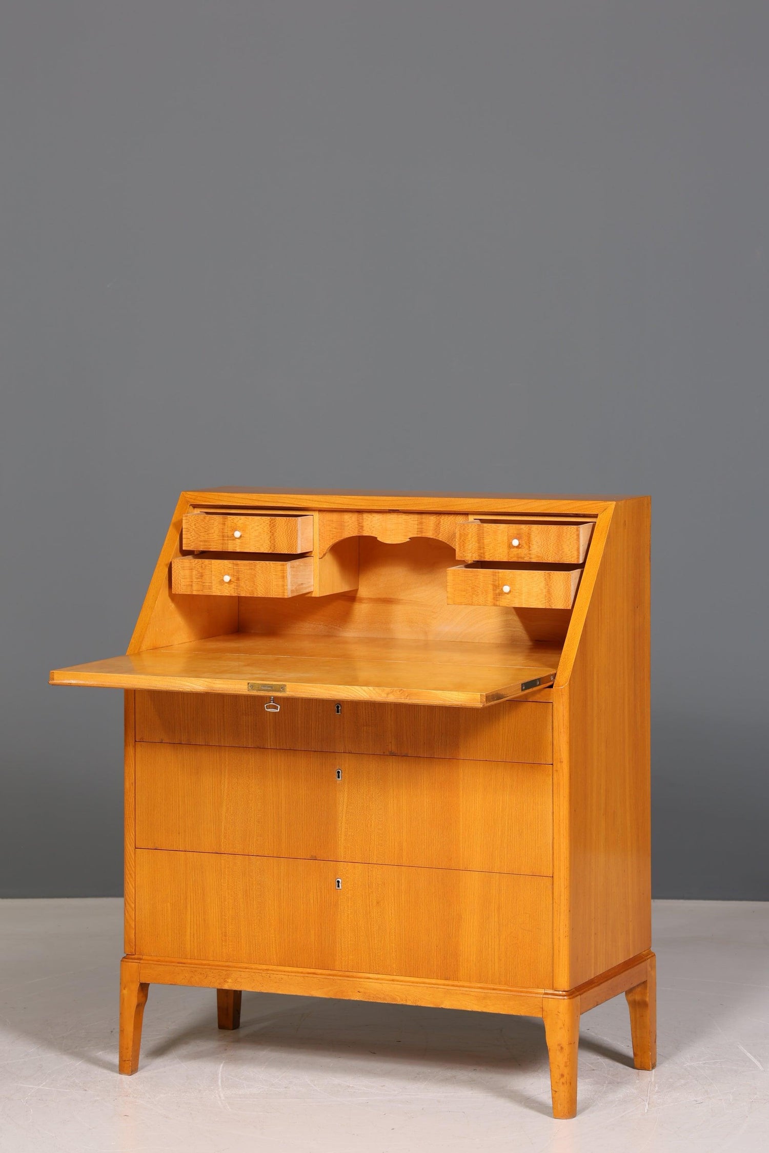 Schlichter Sekretär im Biedermeier Stil um 1930 echt Holz Schreibmöbel Kommode