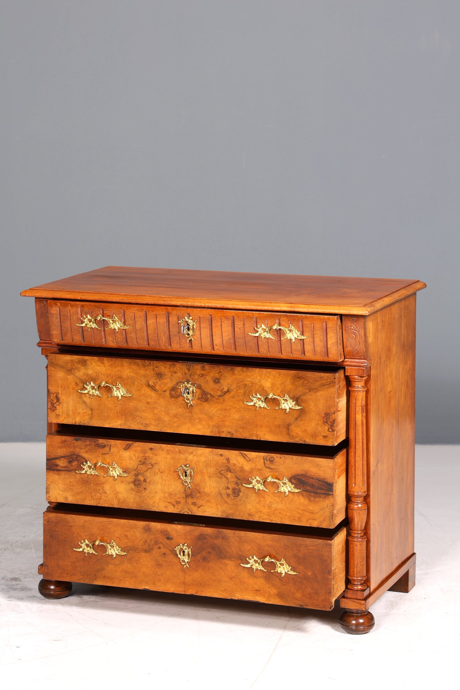 E910 Finish Wunderschöne Gründerzeit Kommode Louis Philippe Nussbaum Schubladen Kommode Sideboard um 1880