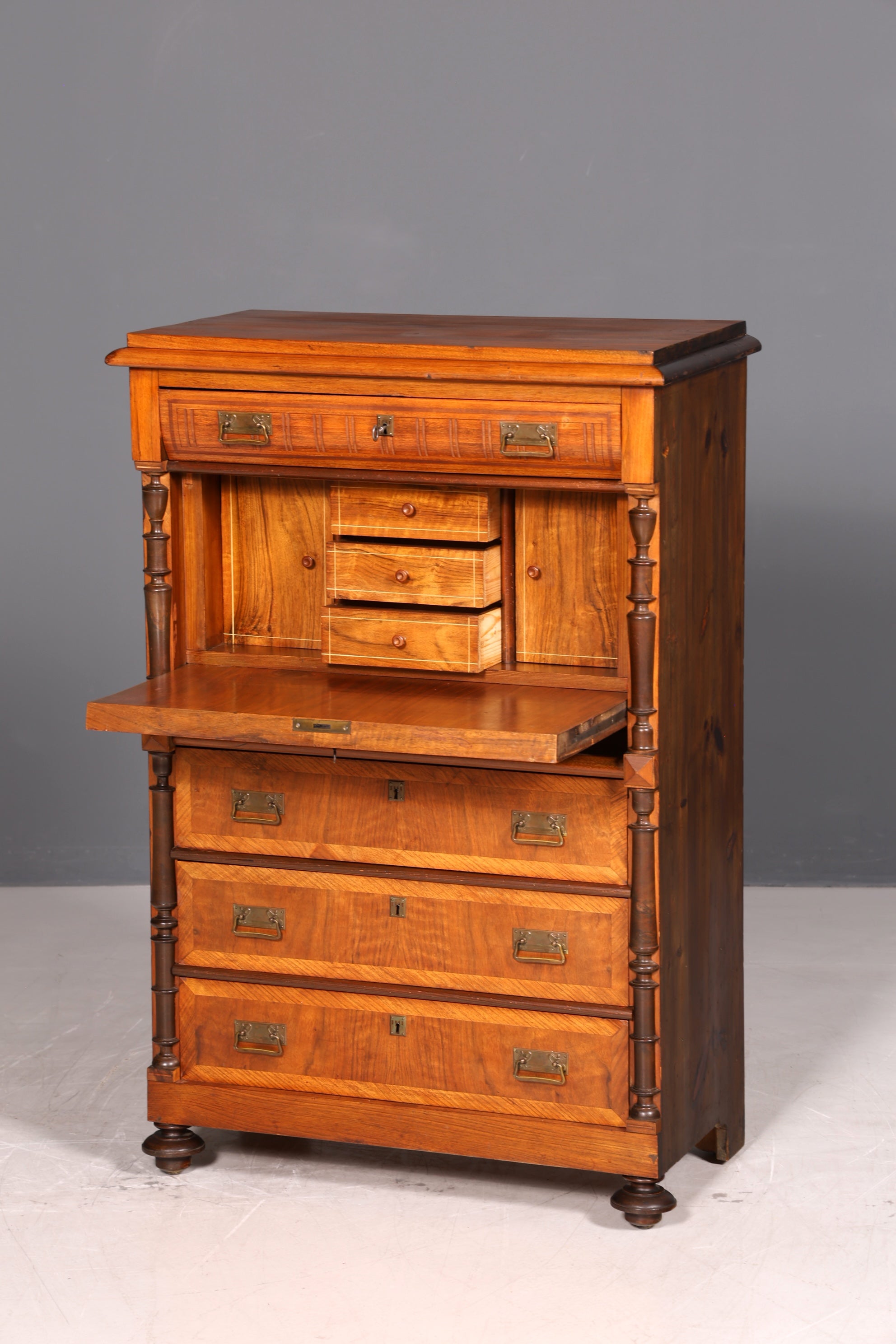 Traumhafter Gründerzeit Sekretär Jugendstil Kommode Antik Schubladenkommode Vertiko Highboard
