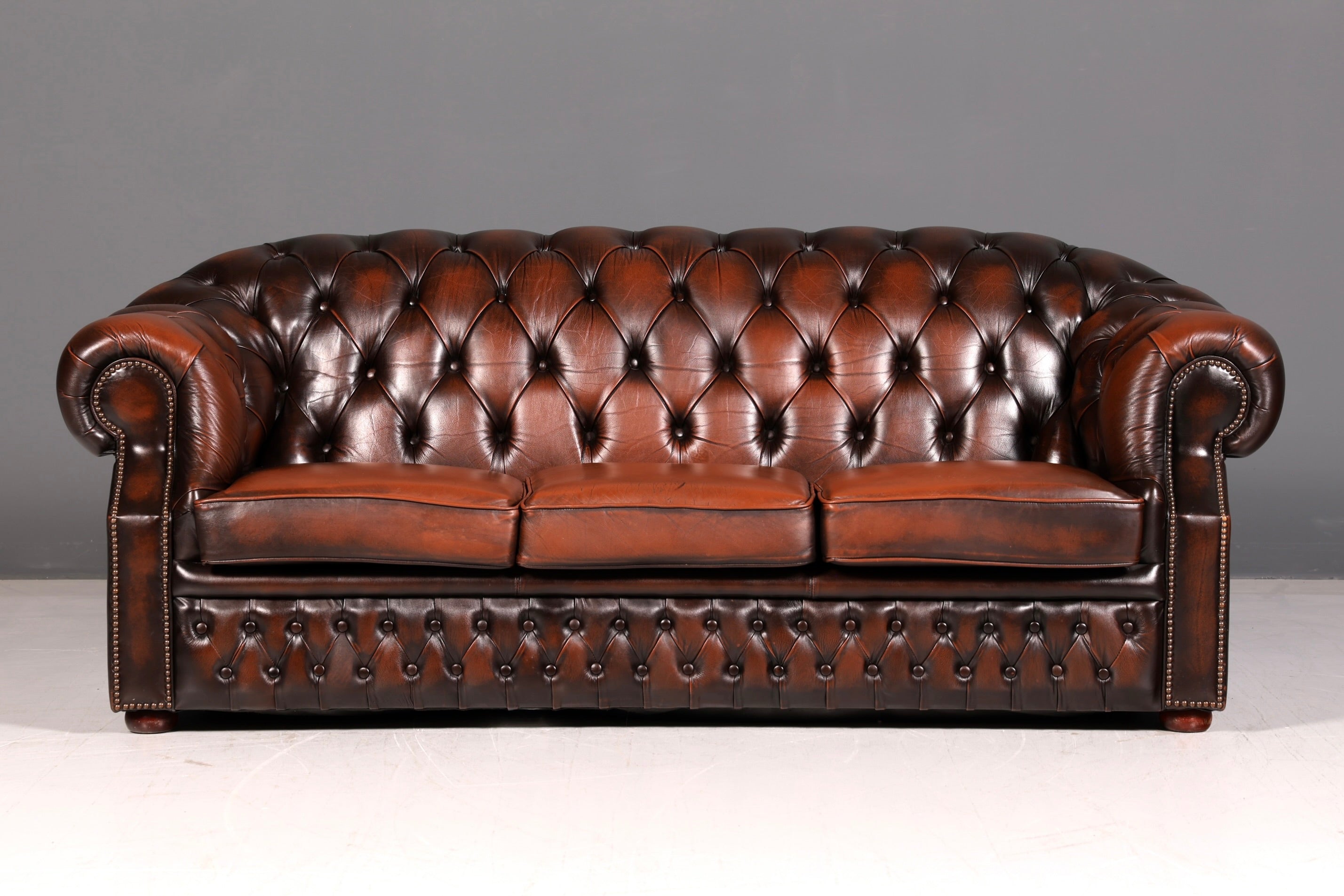 Wunderschönes Original Chesterfield Centurion 3-Sitzer Sofa Echt Leder Couch Englisch Polstersofa Antik Vintage