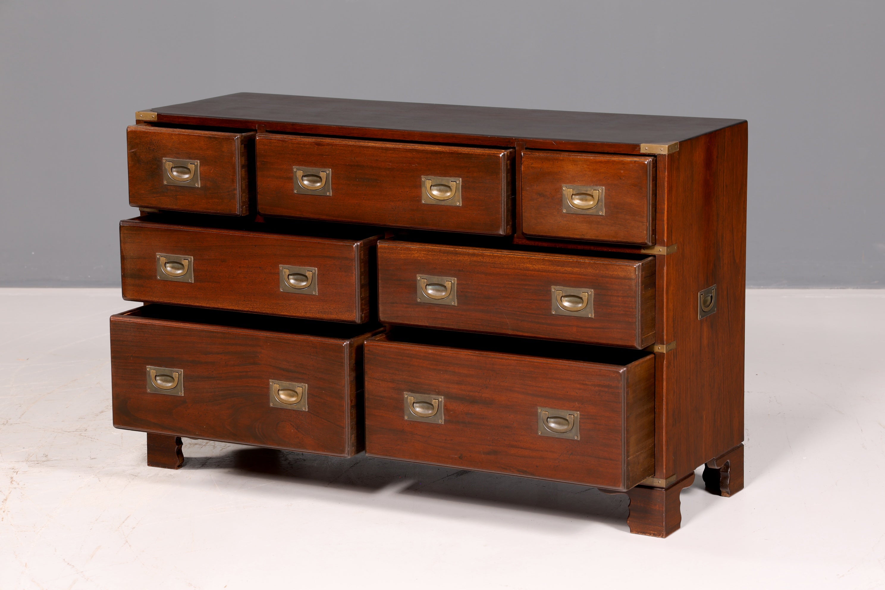 Traumhaftes Maritimes Sideboard Englische Military Chest Schiffskommode Antik Schrank Kolonial Vintage