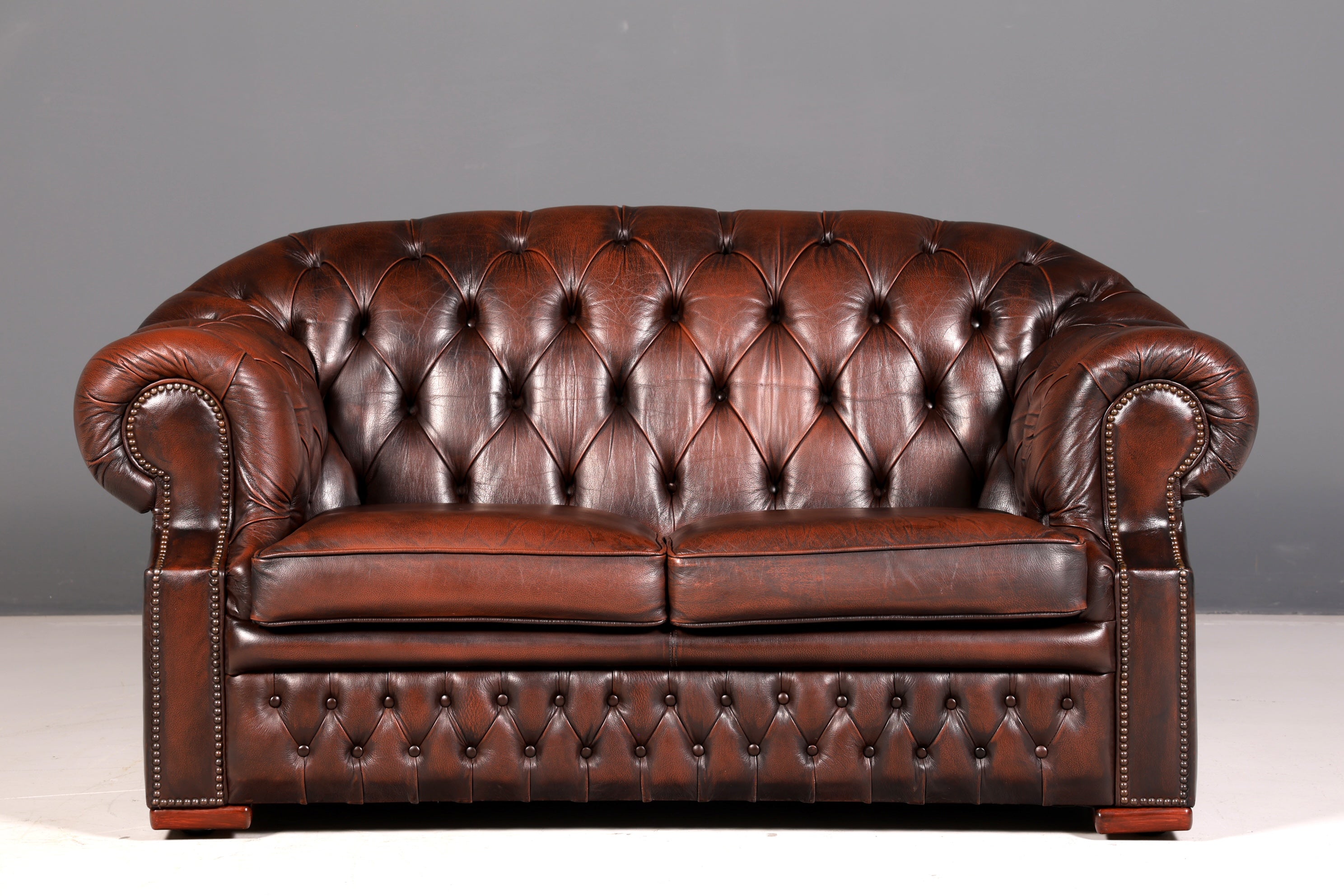 Wunderschöne Original Chesterfield Centurion 2-Sitzer Couch Englisch Echt Leder Sofa Ledersofa Vintage