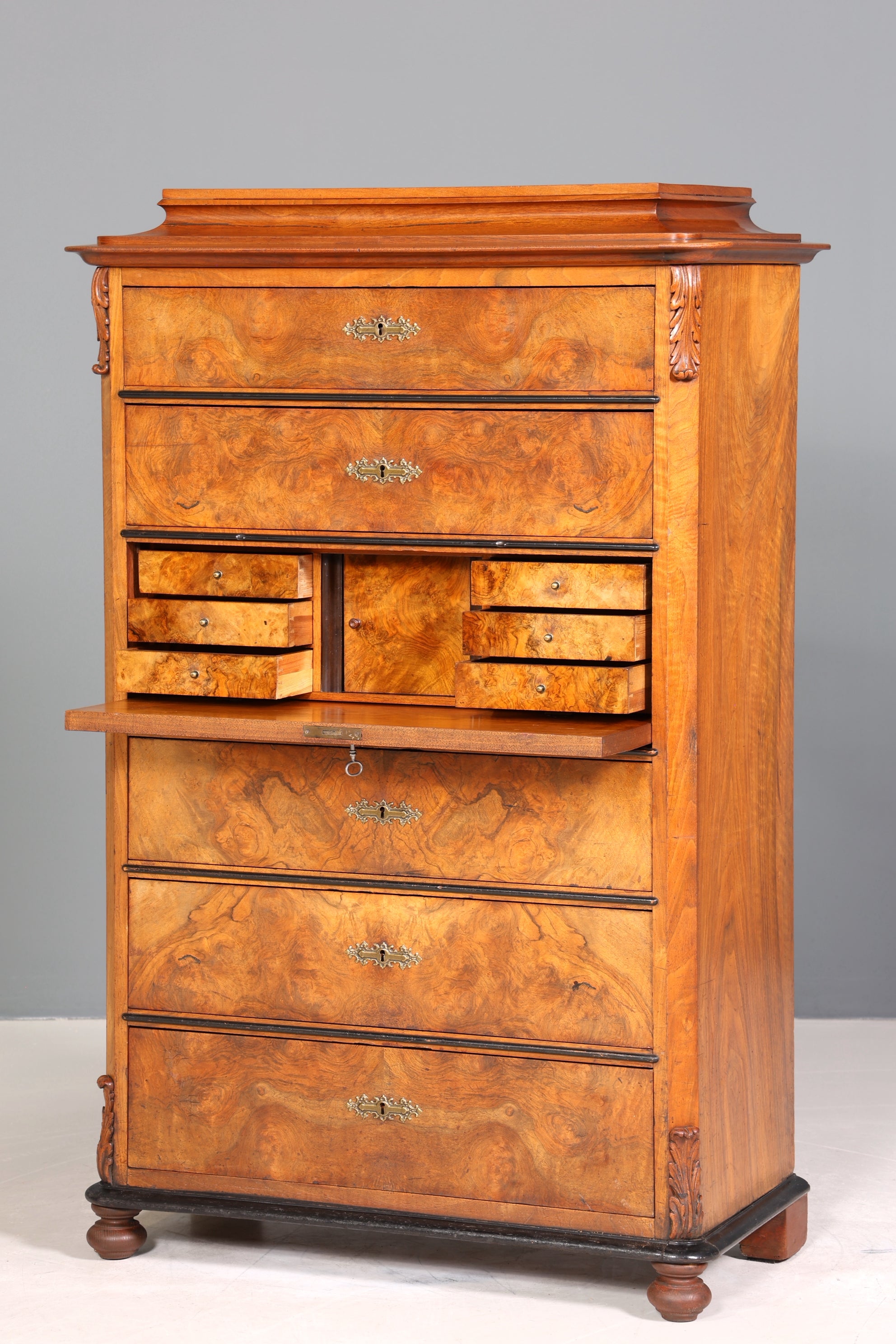 Wunderschöner Louis Philippe Sekretär Chiffoniere um 1880 Gründerzeit Vertiko Schrank Semainier