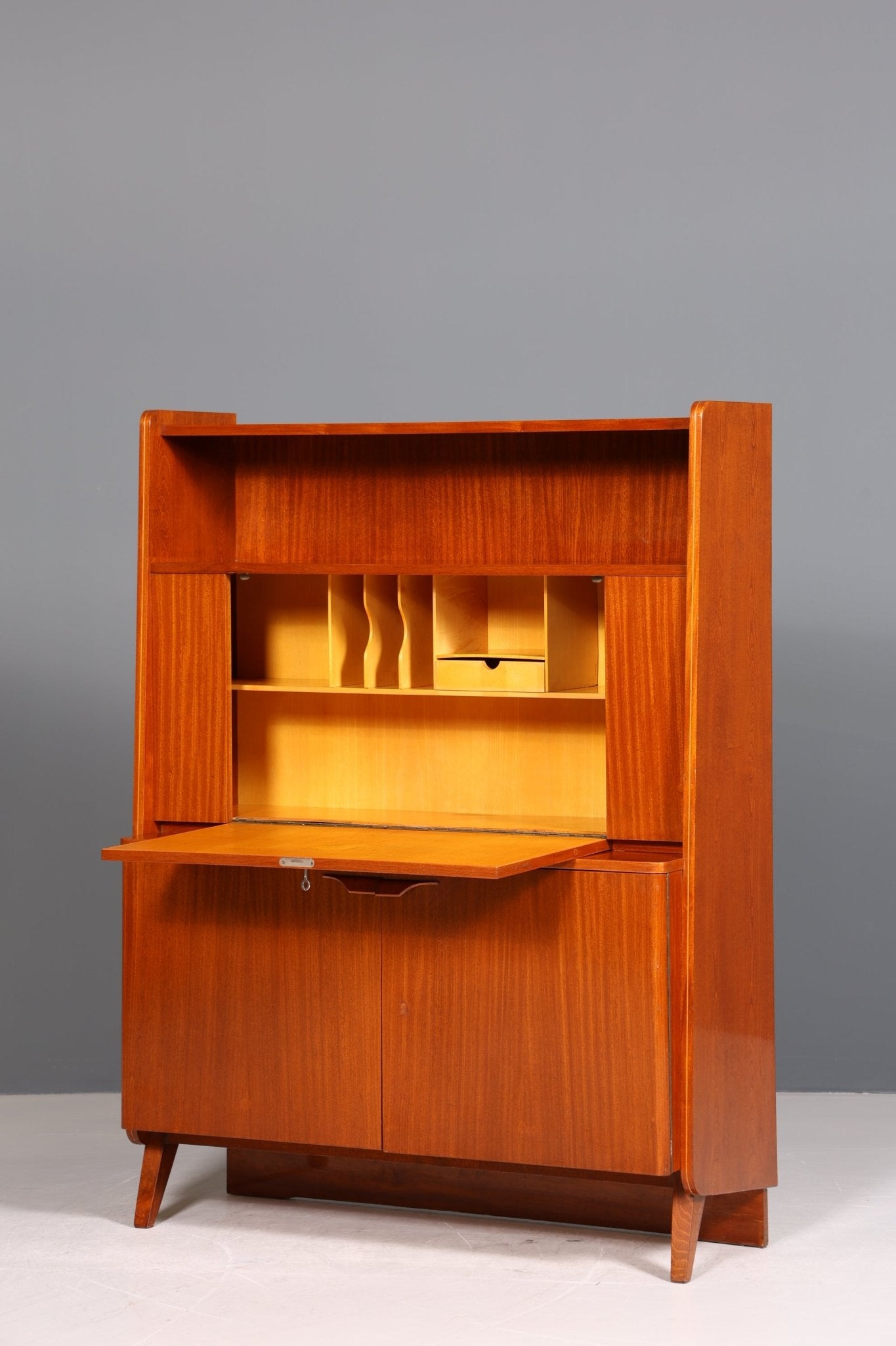 Stilvoller Mid Century Schrank František Jirák für Tatra Nabytok Sekretär Bücherregal Retro Highboard Vintage Regal 60s