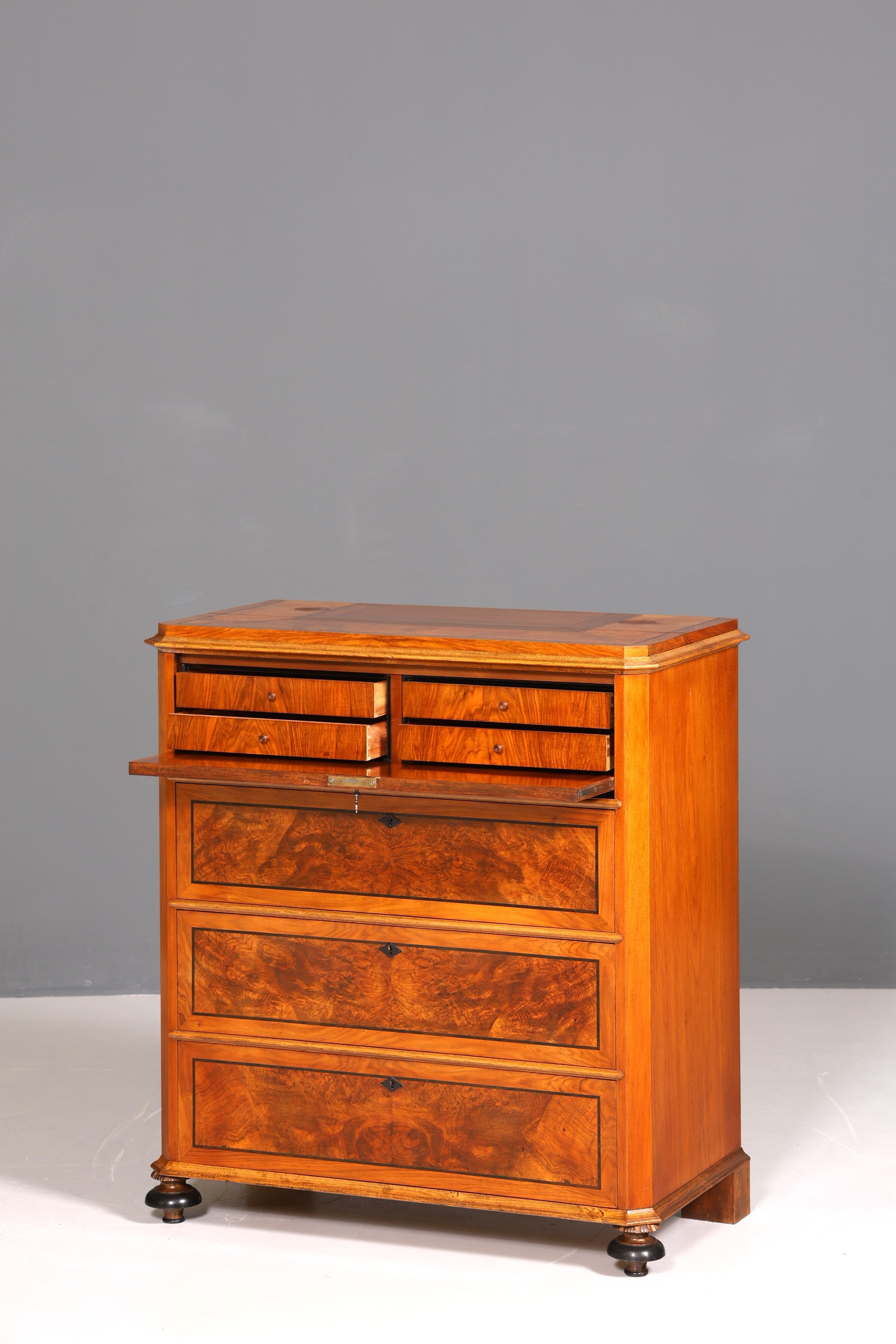 Wunderschöner Biedermeier Sekretär Antik Kommode Louis Philippe Office Schreibkommode
