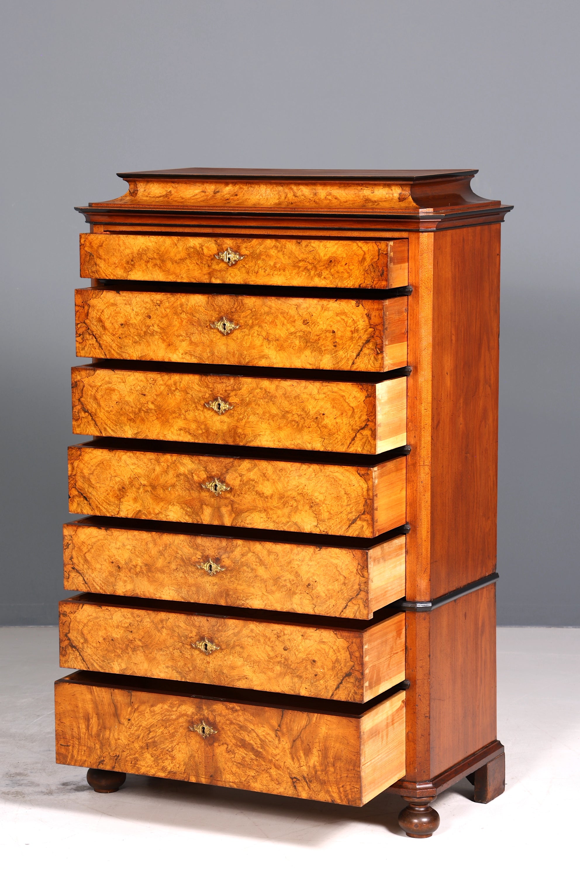Wunderschöne Louis Philippe Chiffoniere um 1880 Gründerzeit echt Holz Vertiko Schrank Semainier