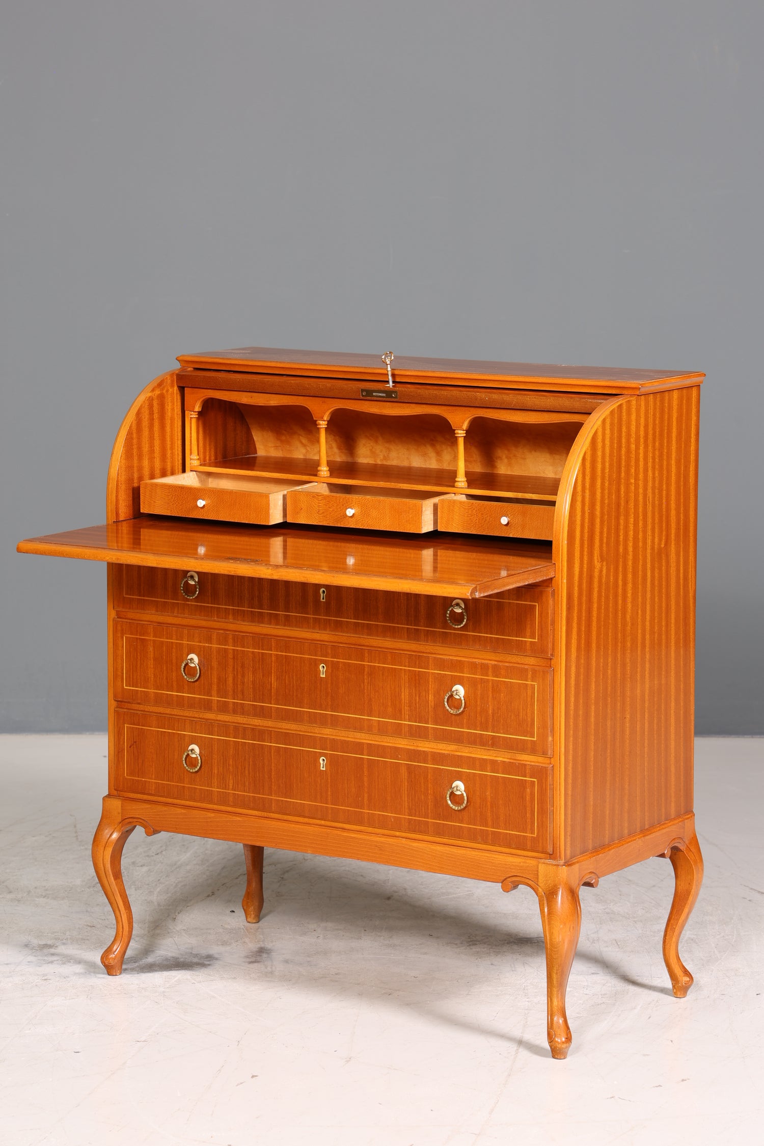 Wunderschöner Sekretär um 1940 Büro Chippendale Stil Kommode Schreibkommode Schreibtisch