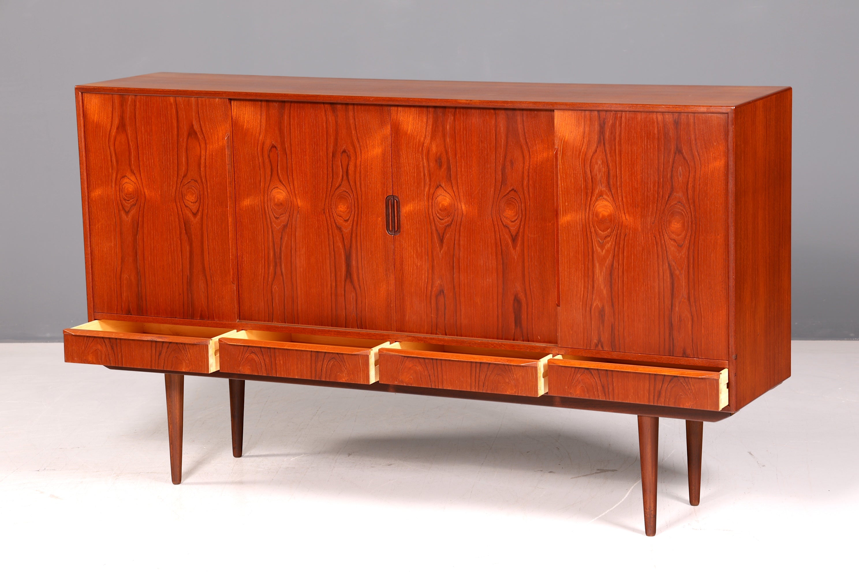 Traumhaftes Mid Century Highboard Danish Design Sideboard Vintage Retro 60er Jahre Bürokommode Schrank Skandinavisch Holz