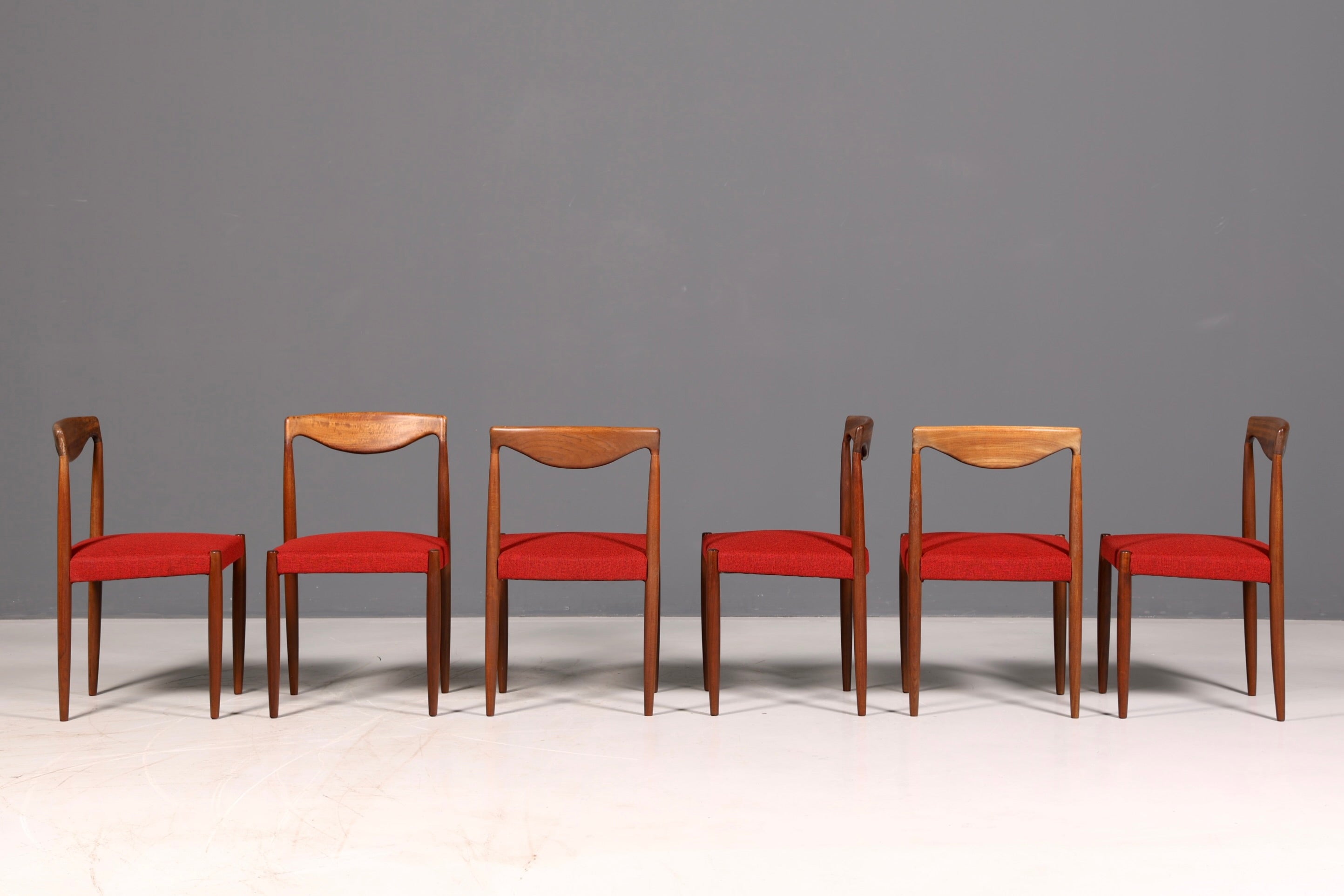 6x Mid Century Stühle Bambi Serie Rolf Rastad Adolf Relling Gustav Bahus Danish Design Stuhl Vintage Designer