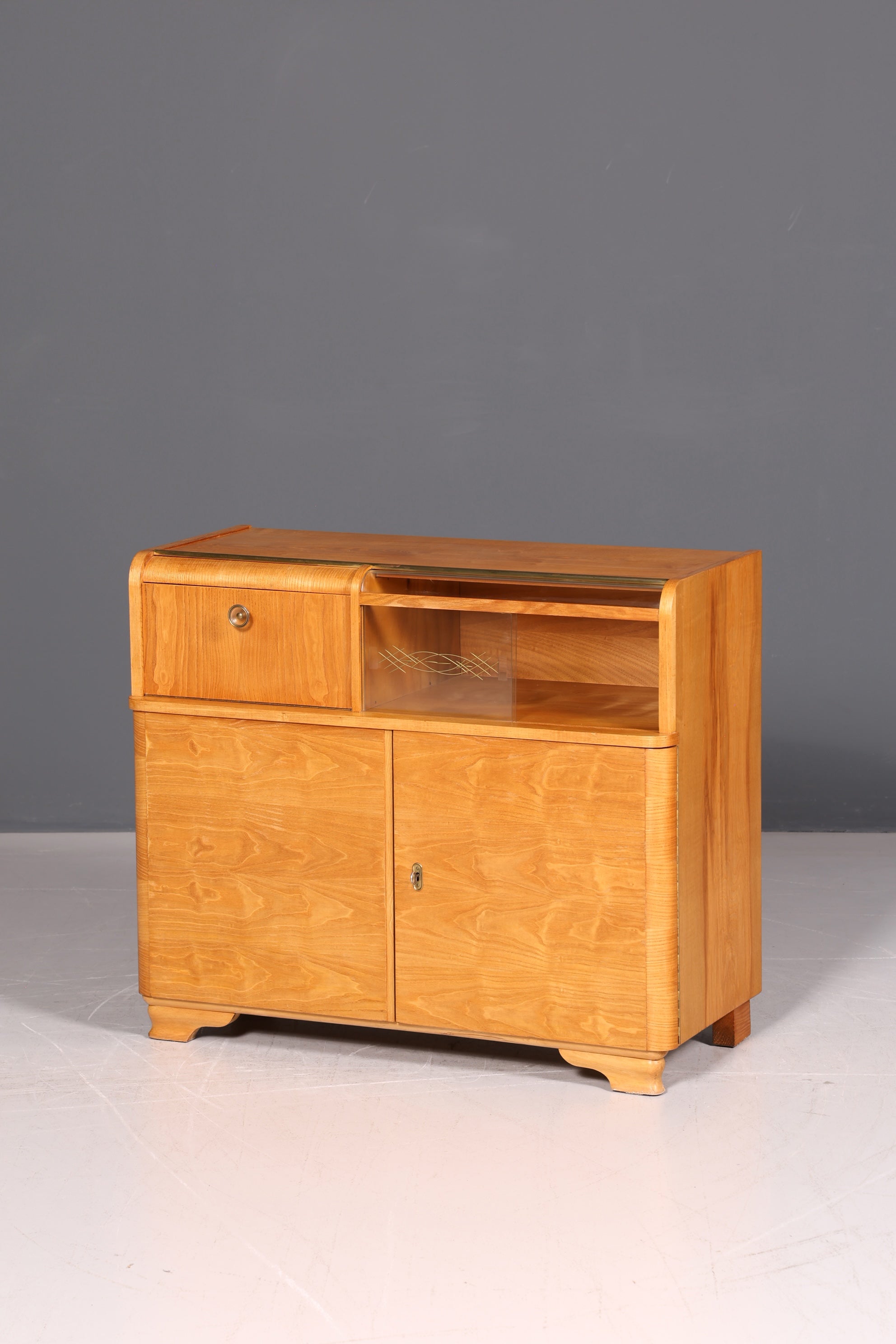 Traumhafte Mid Century Kommode Barschrank Art Deco Vintage Schrank Sideboard Teak 60s Flurkommode
