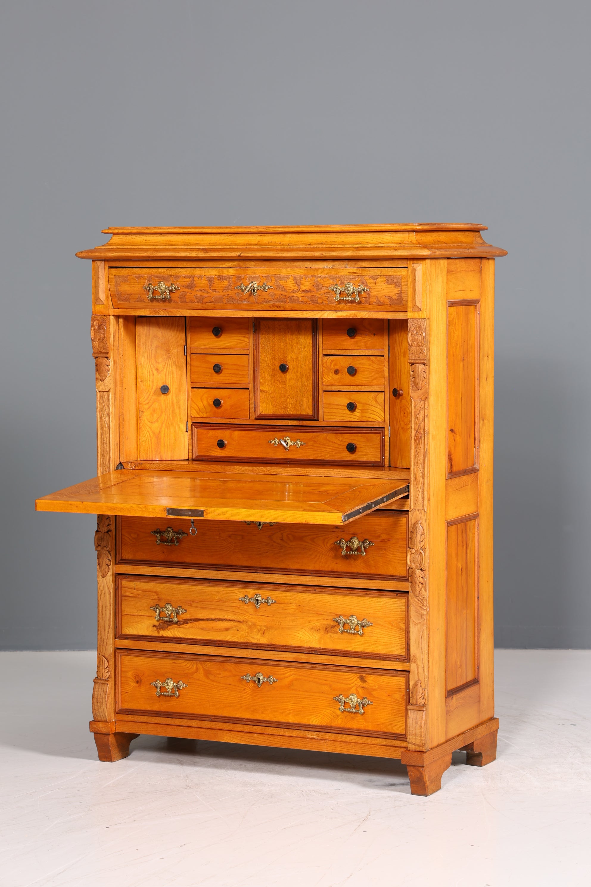 Wunderschöner Gründerzeit Sekretär Vertiko Highboard Louis Philippe Kommode Sekretär Schrank um 1880