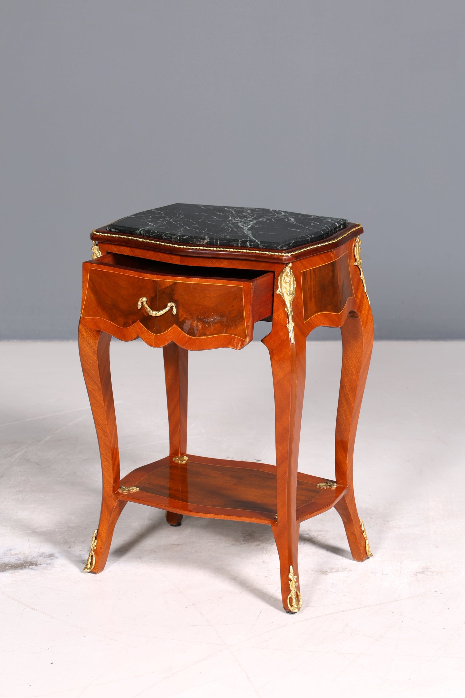 BA19-3 MIT BESCHÄDIGUNGEN / Traumhafter Louis XV Beistelltisch Barock Stil Ablagetisch Marmor Kommode Telefontisch