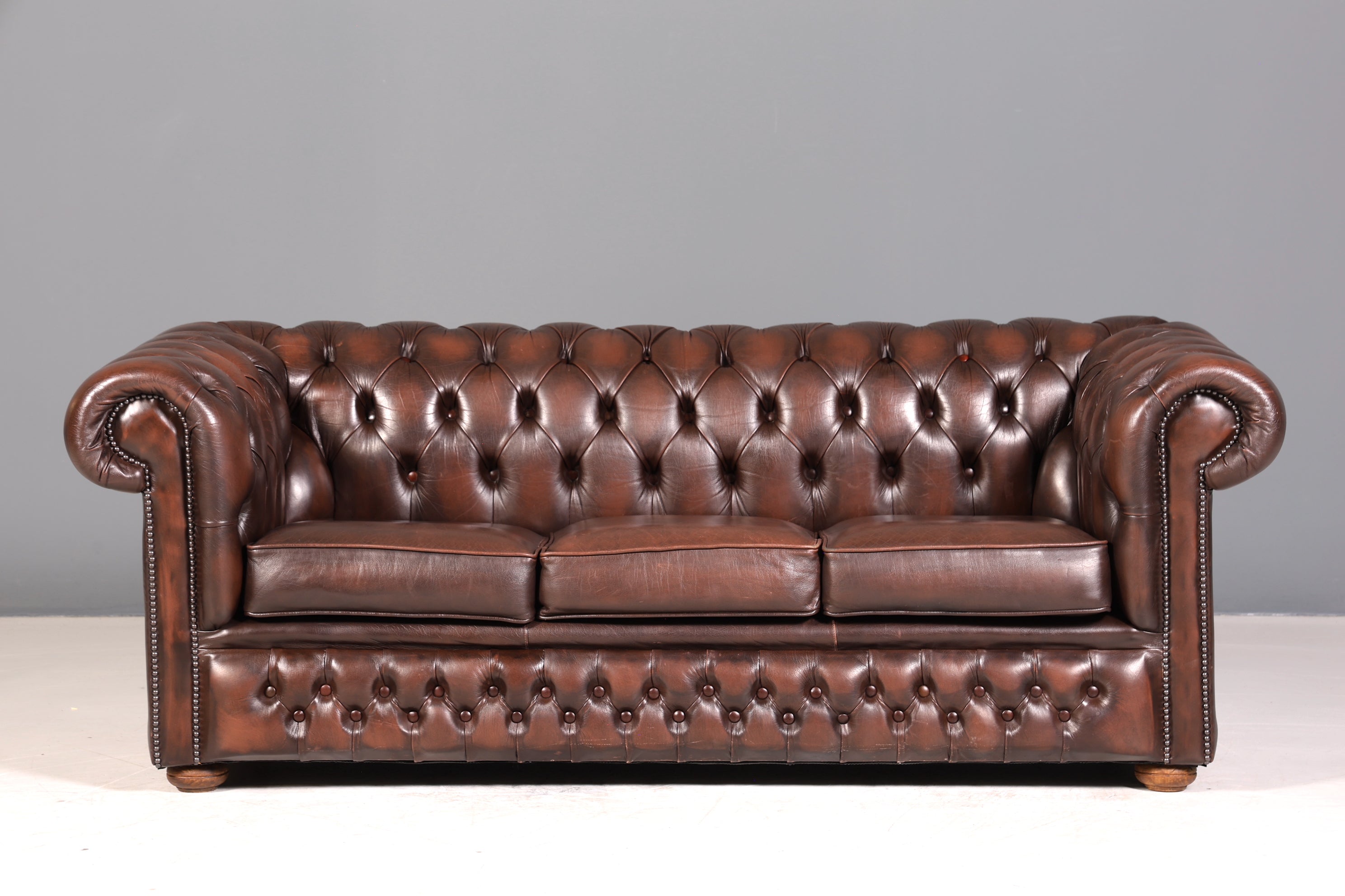 Wunderschönes Original Chesterfield Sofa 3- Sitzer echt Leder Couch Englisch 2 von 2