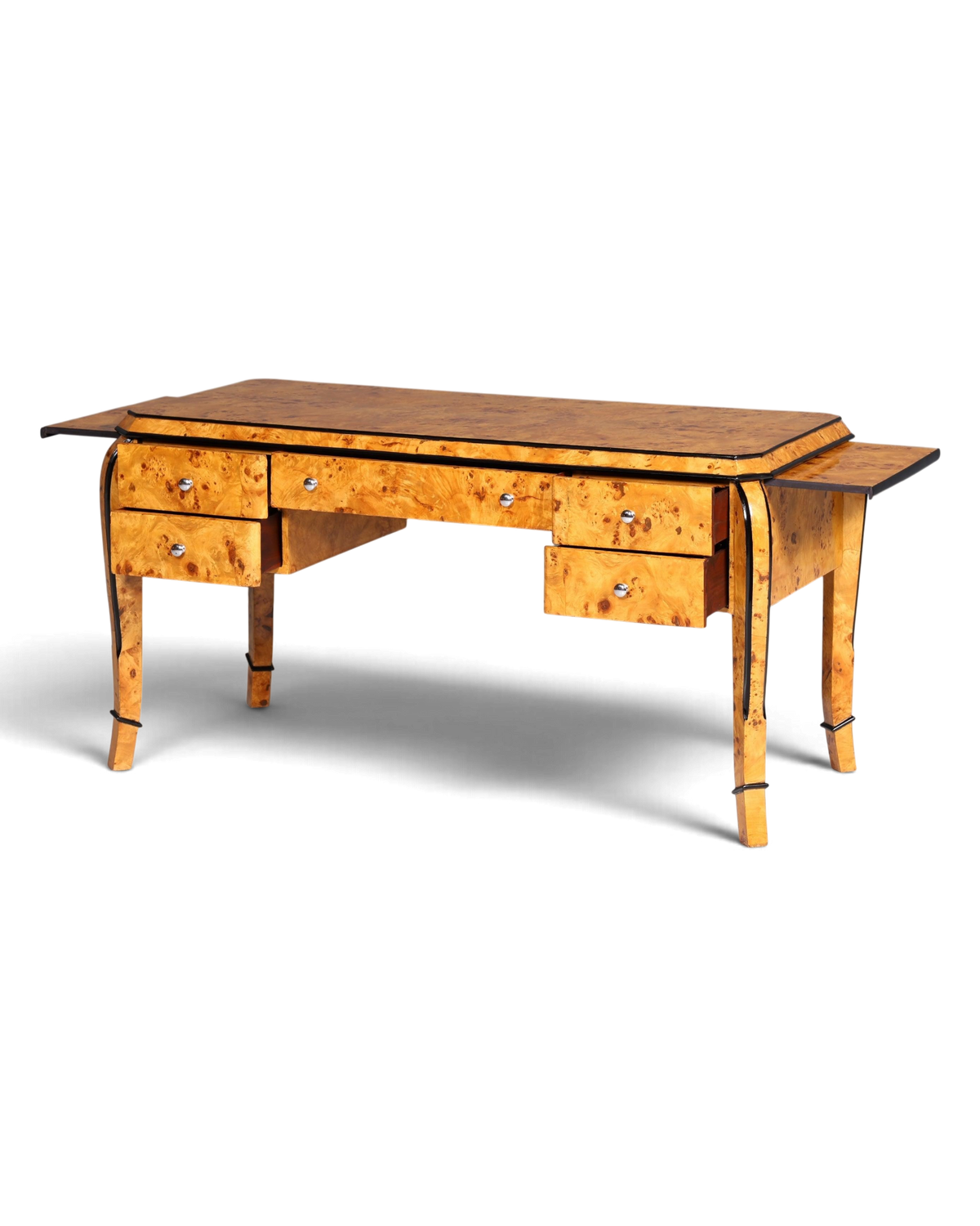 Wunderschöner Art Deco Stil Schreibtisch Bürotisch Antik Stil Birke Office Desk