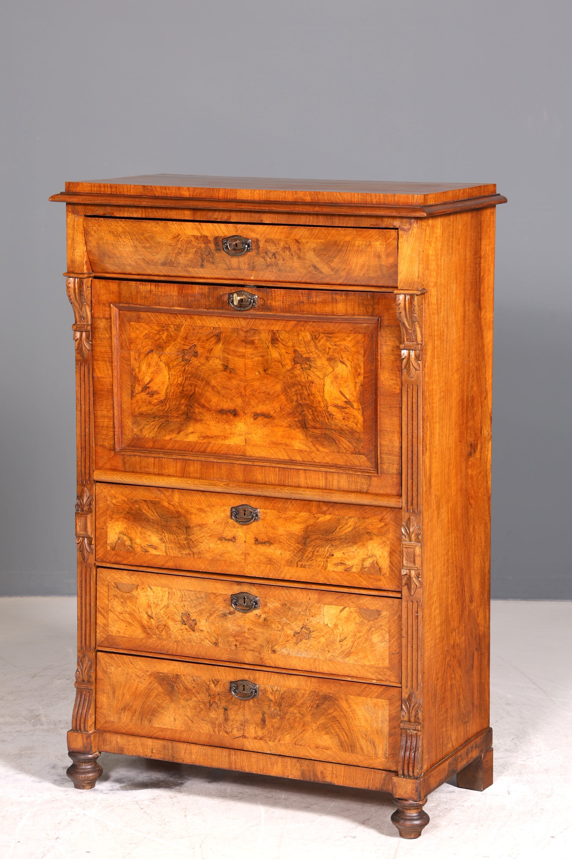 Traumhafter Gründerzeit Sekretär Vertiko Highboard Louis Philippe Kommode Sekretär Schrank um 1880