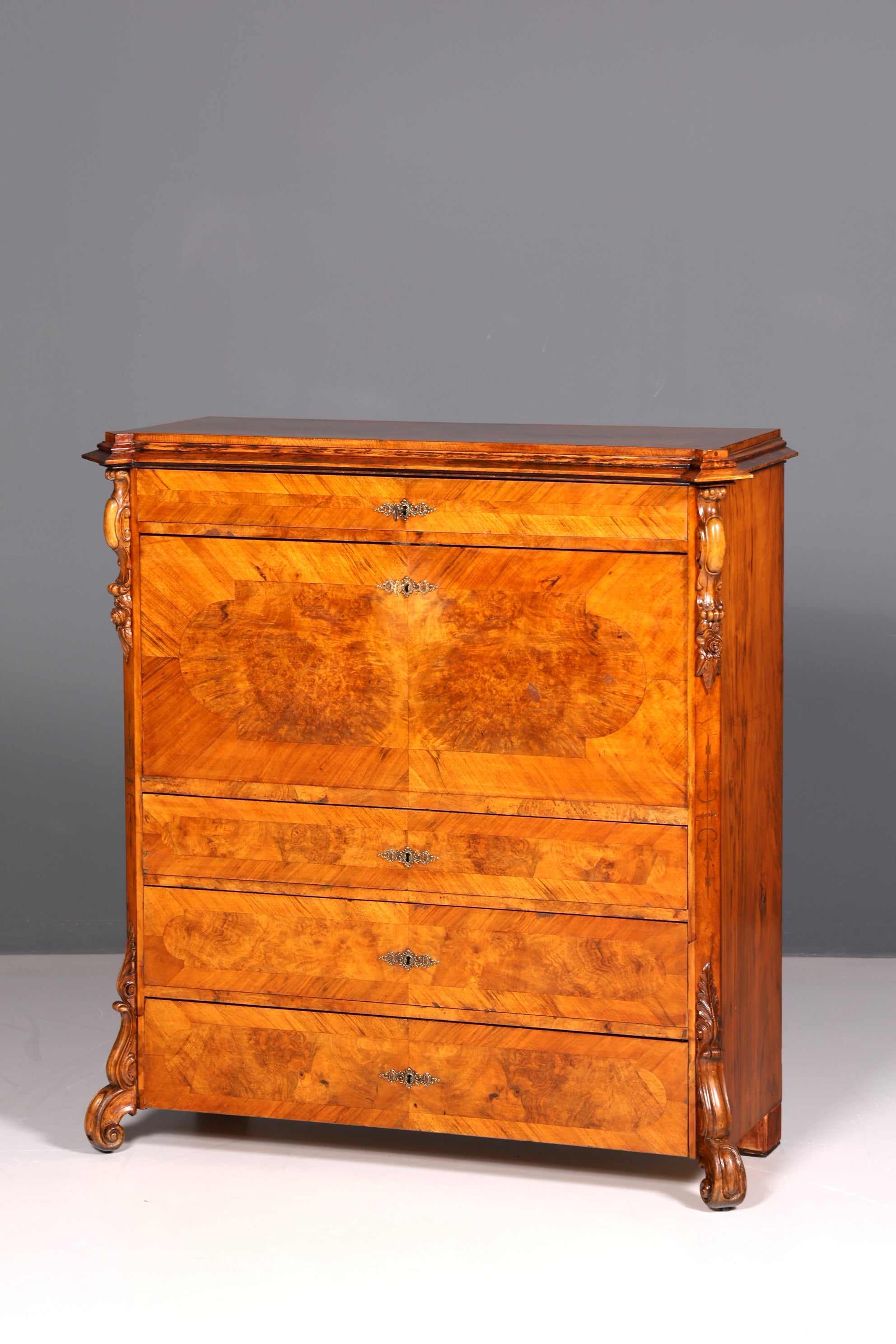 Wunderschöner Louis Philippe Sekretär Vertiko Highboard Schreibsekretär Massivholz