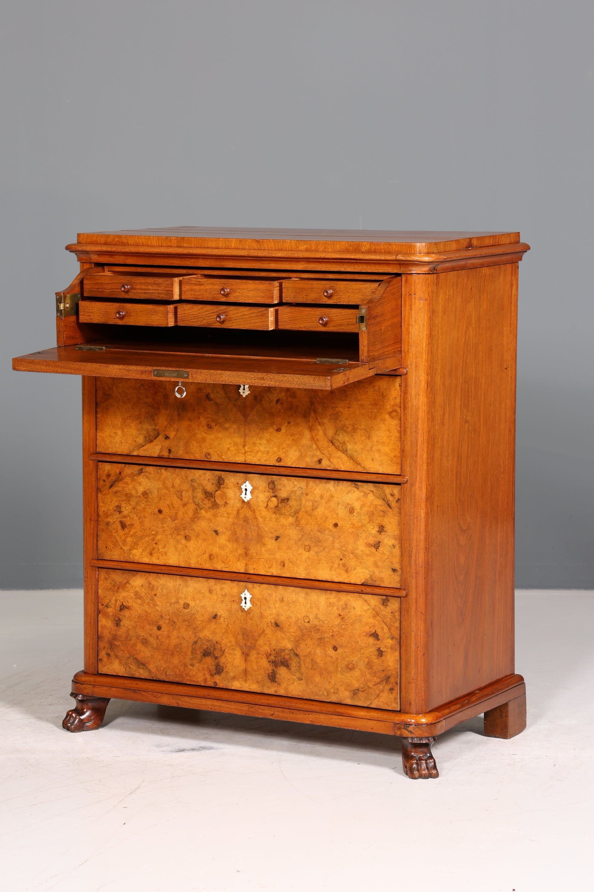 Stilvoller Louis Philippe Kommode Sekretär Vertiko Gründerzeit um 1880 Schreibtisch