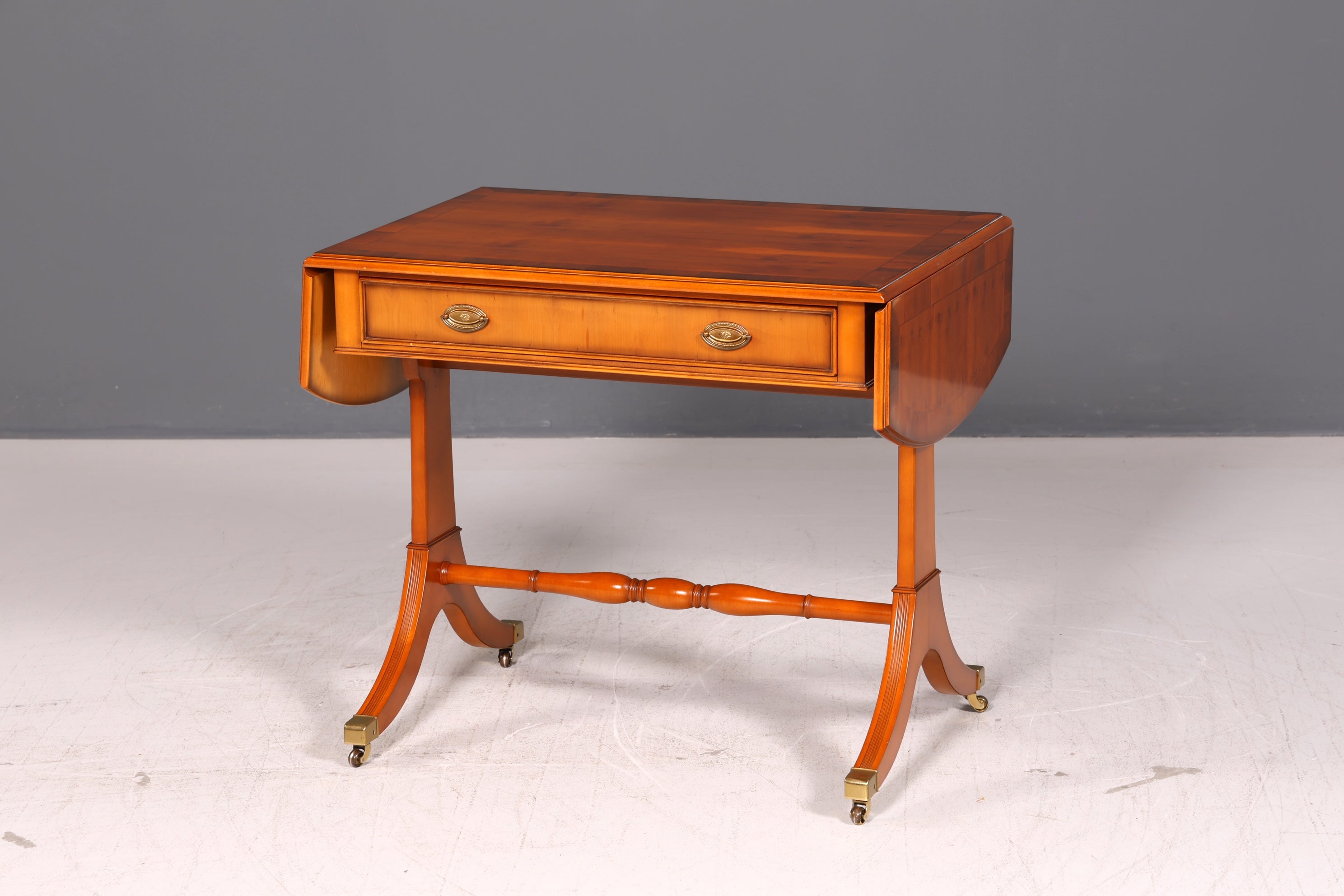 Wunderschöner Original Heldense Englischer Schreibtisch Konsole Konsolentisch Klappbar Bürotisch Antik Office Desk Holz 60s UK