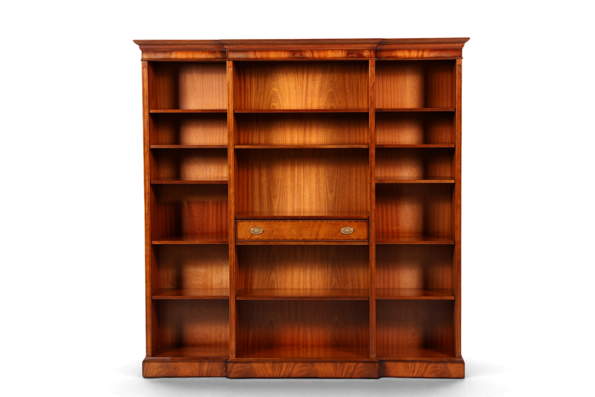 Hauptstadt Möblerei XXL Heldense Bücherregal aus Eibenholz im englischen Stil mit höhenverstellbaren Regalböden
