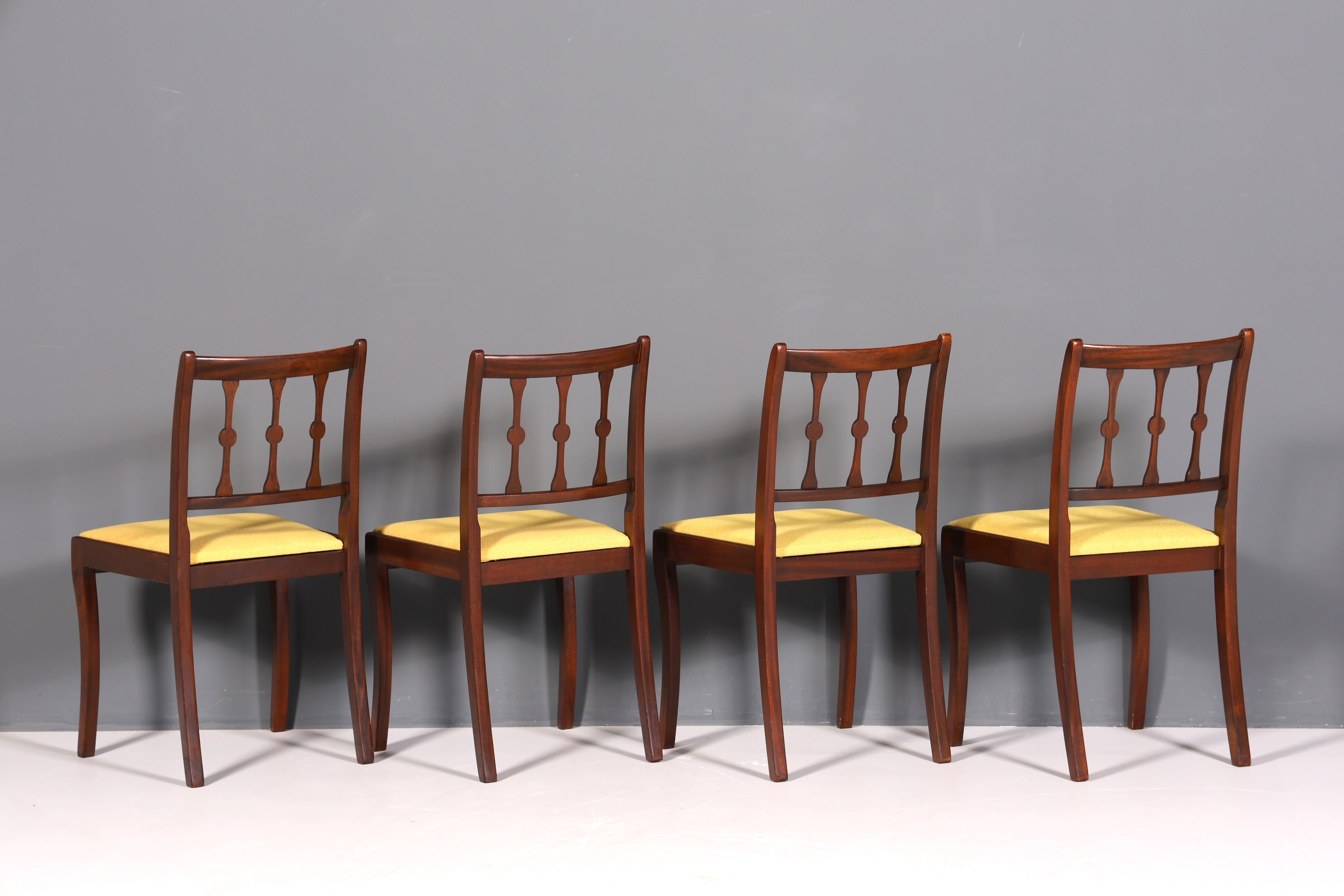 4x Edle Englische Stühle Englisch Dining Chairs Antik 60s Küchenstühle Stuhlset Esszimmer Stühle