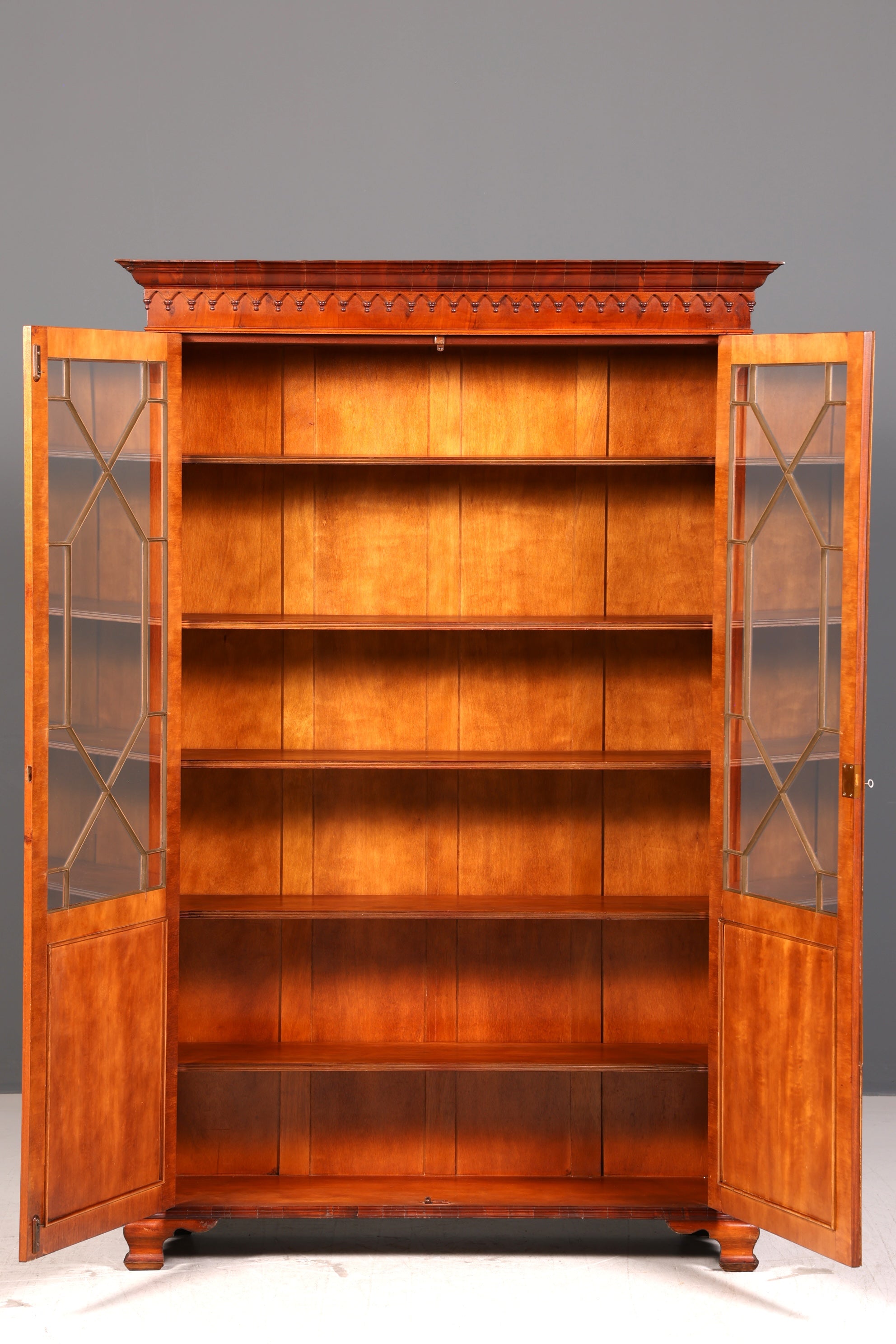 Dreamlike Bevan Funnell Reprodux English bookcase yew display cabinet library bookshelf vintage
