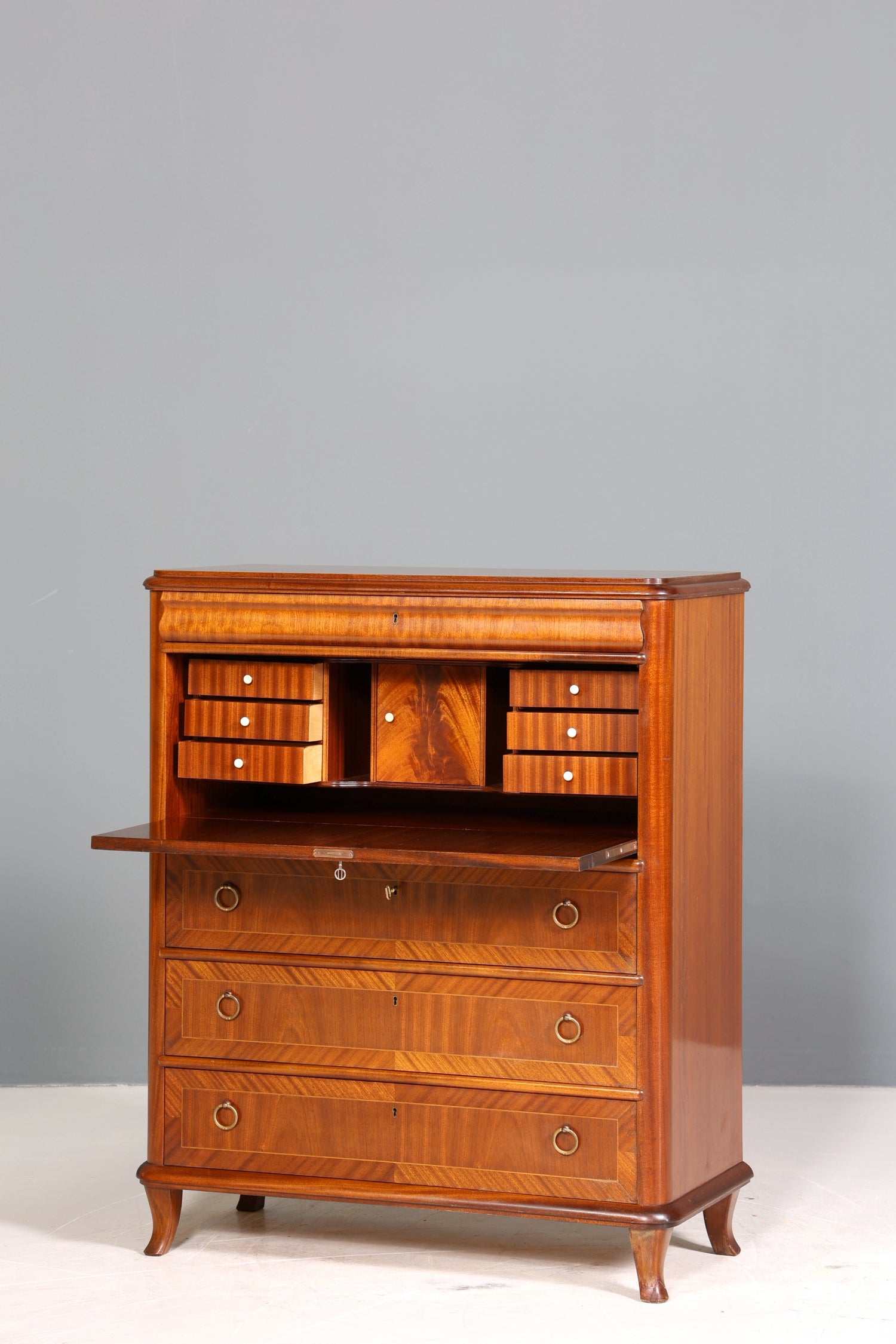Wunderschöner Sekretär im Antik Stil Büro Kommode Art Deco Stil 50s Vertiko Schreibkommode Kommode