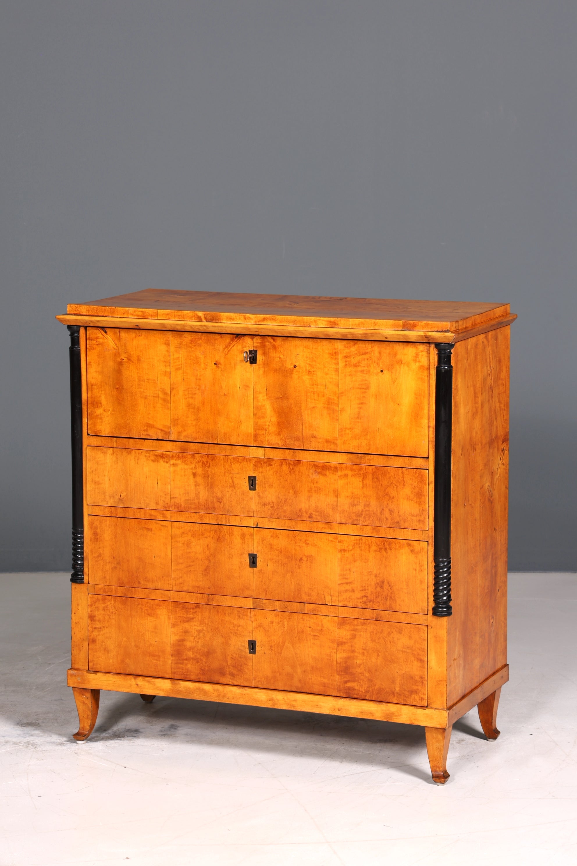 Wunderschöner Original Biedermeier Sekretär um 1860 Kommode Antik Bürokommode Englisch Säulen
