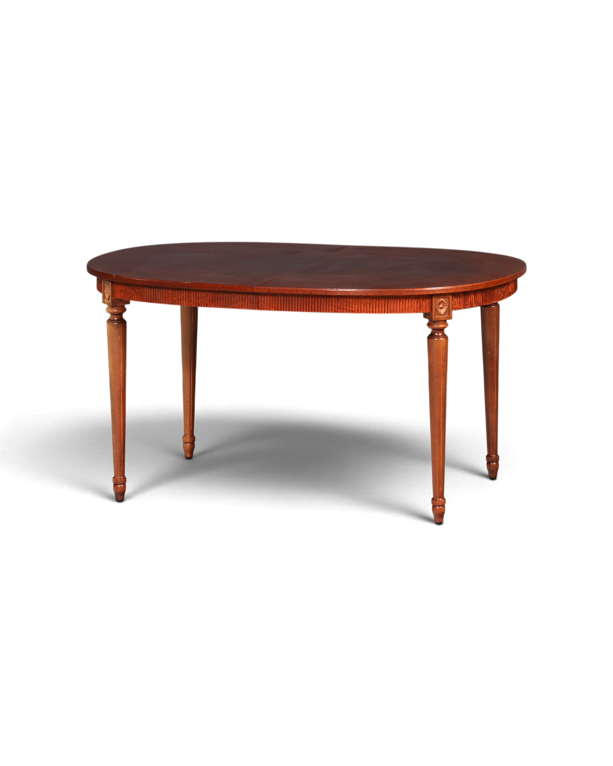 Hauptstadt Möblerei gustavian tarzı masif ahşap, oval, açılabilir antika yemek masası
