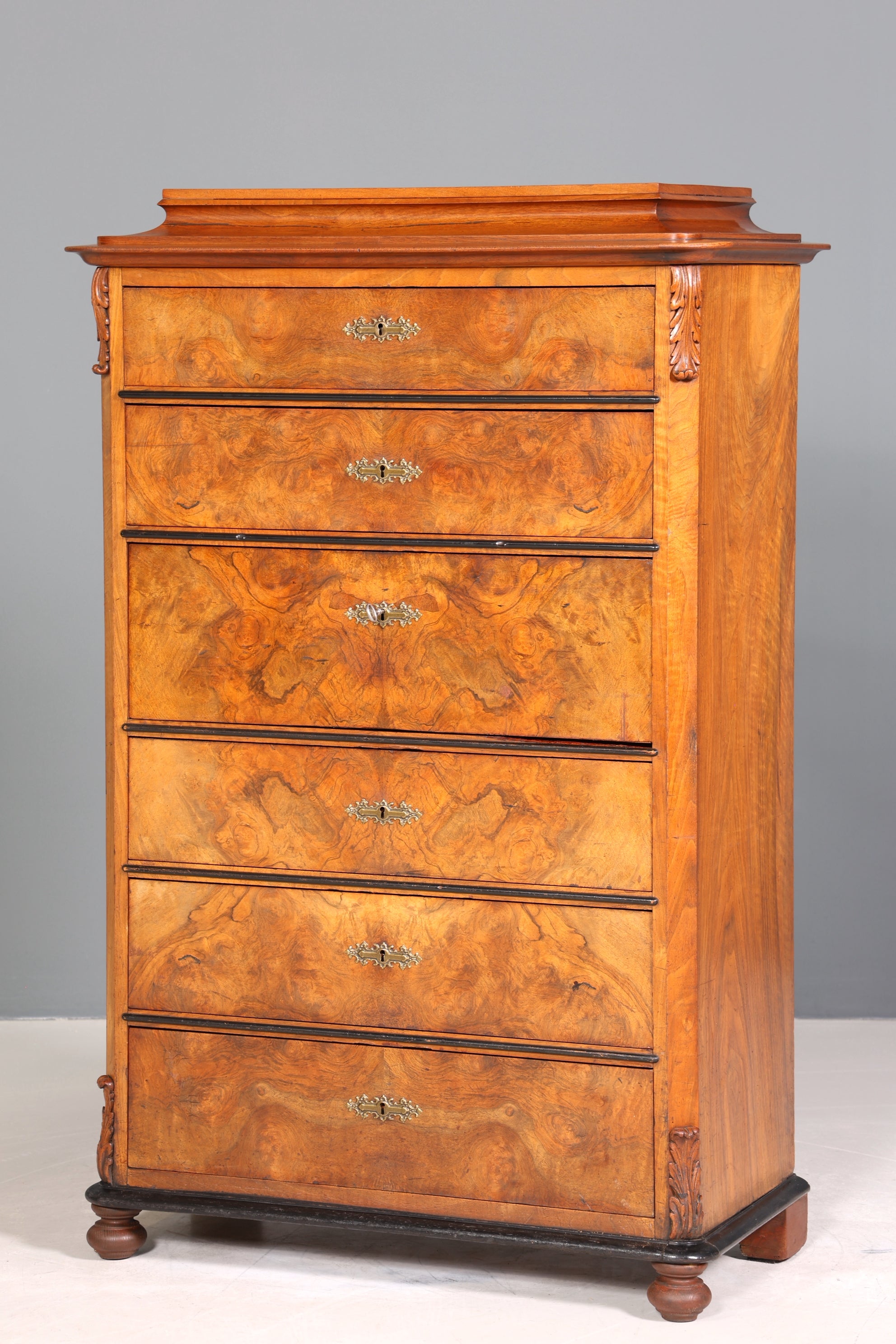 Wunderschöner Louis Philippe Sekretär Chiffoniere um 1880 Gründerzeit Vertiko Schrank Semainier