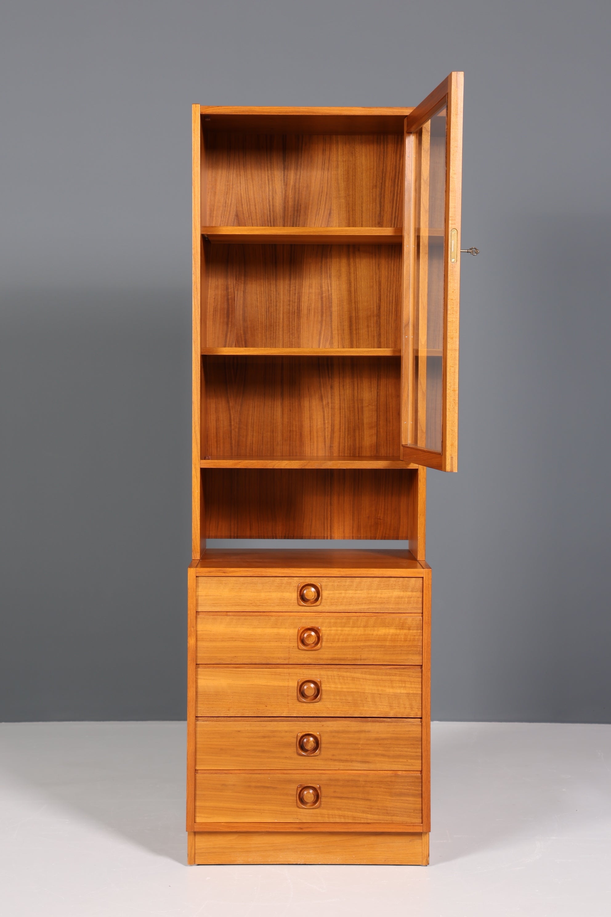 Mid Century Børge Morgensen Regal Vitrine Teak Bücherschrank