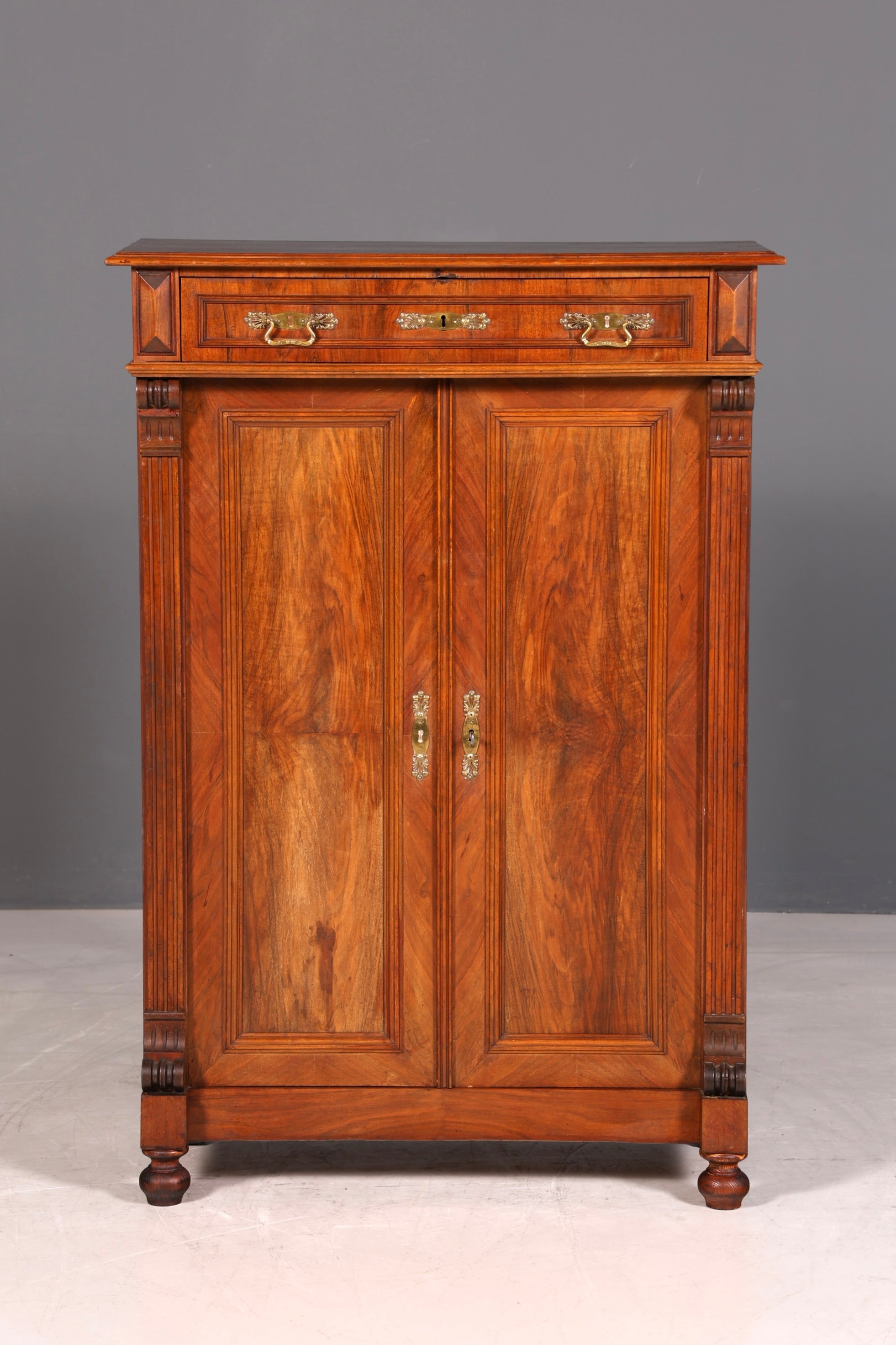 G124 Finish Traumhaftes Gründerzeit Vertiko Jugendstil Schrank Antik Highboard Kommode
