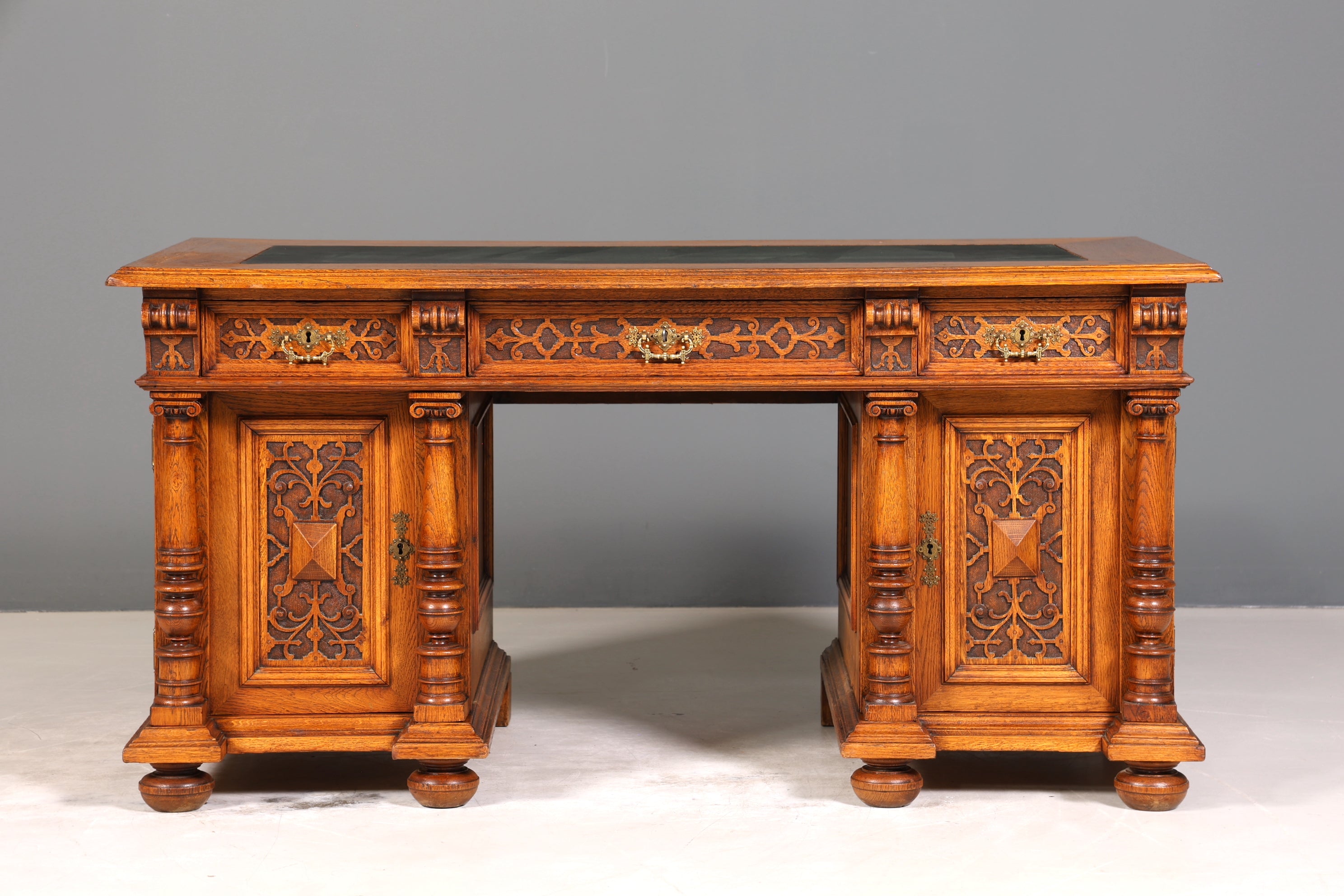 Traumhafter Gründerzeit Schreibtisch Jugendstil Bürotisch echt Holz Antik Office Desk