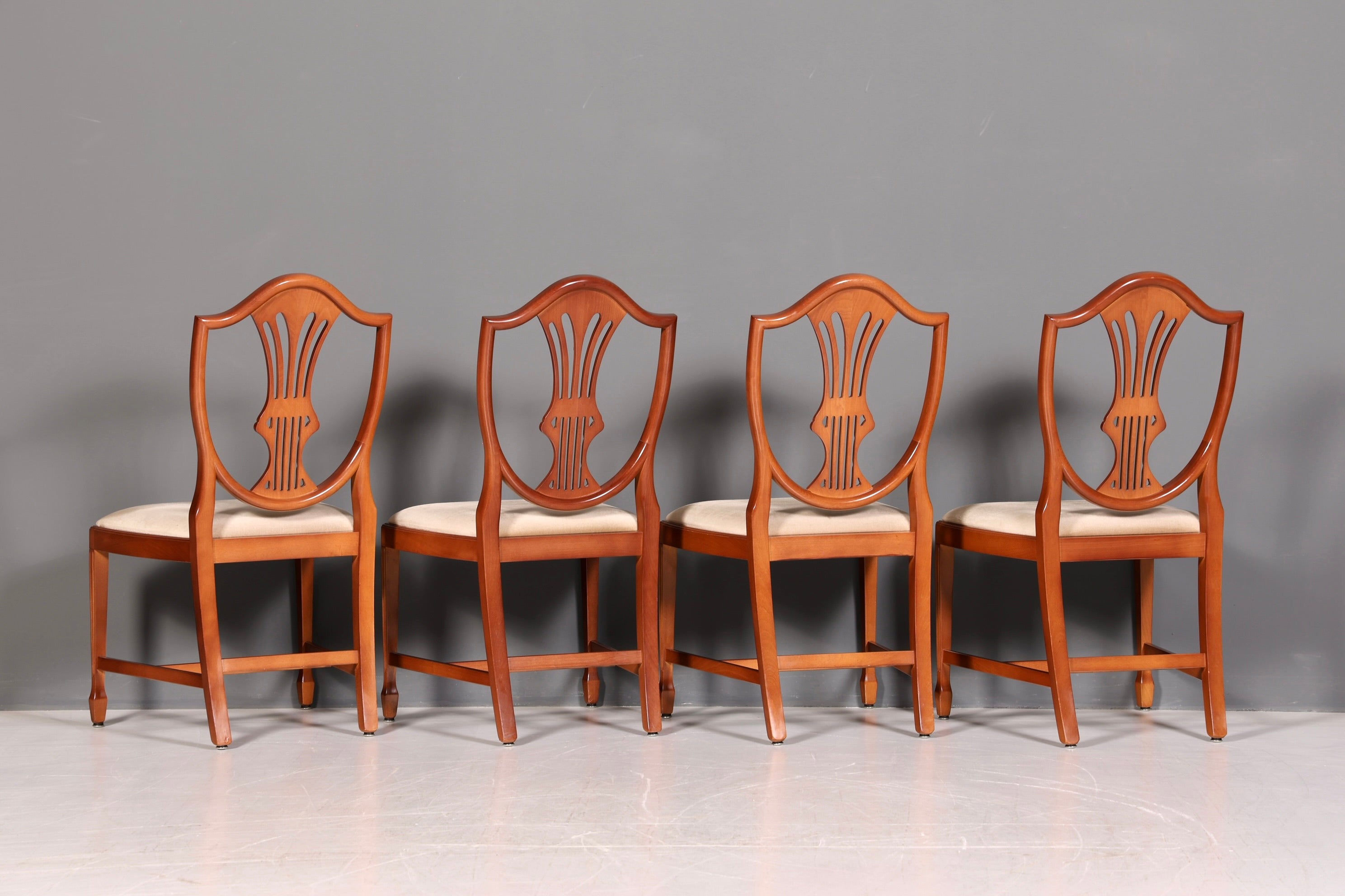 Noble Set of 4 English Chairs Hepplewhite Style Dining Chairs Antique Dining Chairs Kitchen Chairs Chair Set Vintage