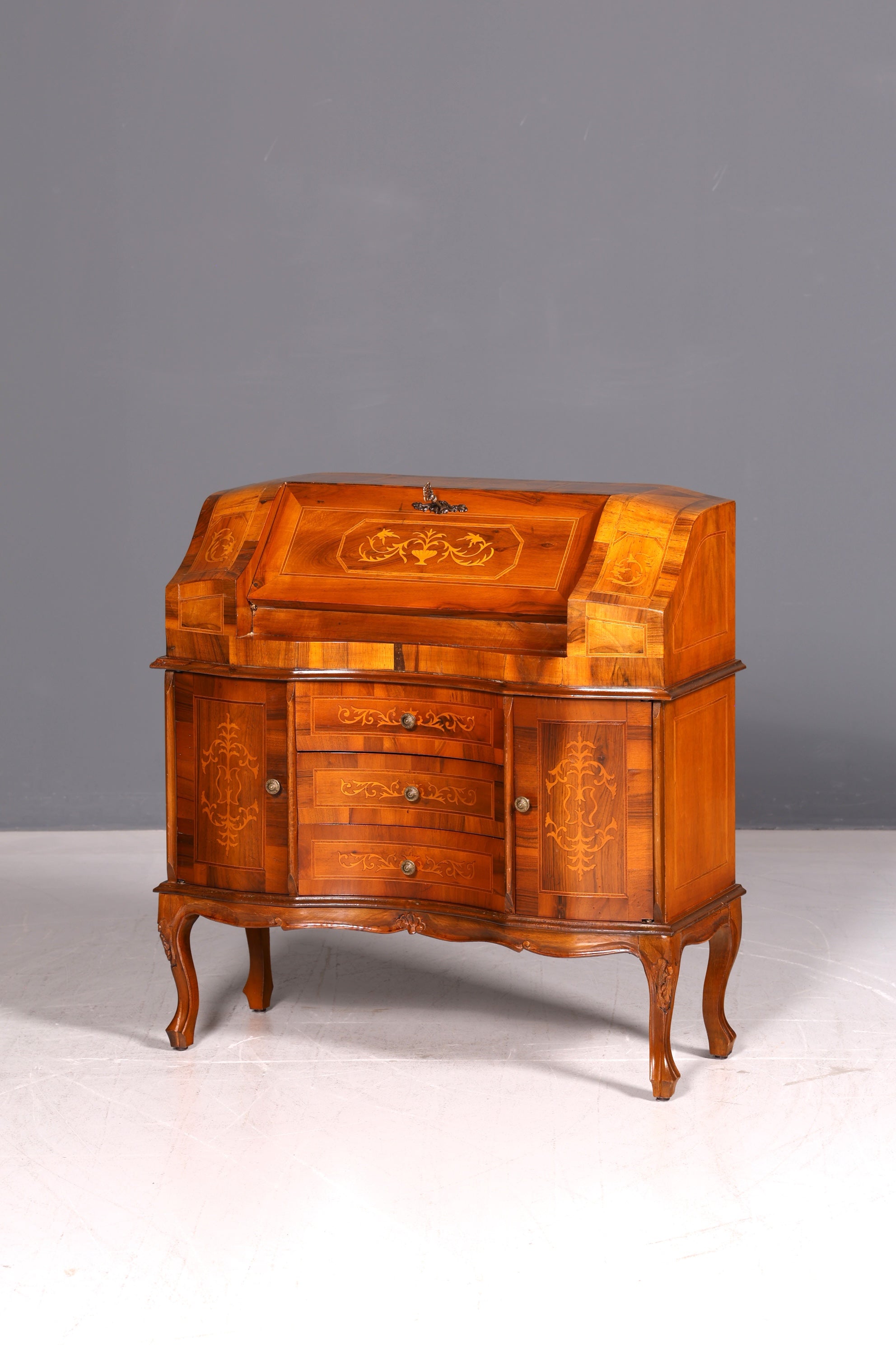 Wunderschöner Sekretär im Barock Stil Schreibkommode Bürokommode Antik Schreibtisch Schreibmöbel Vintage Holz