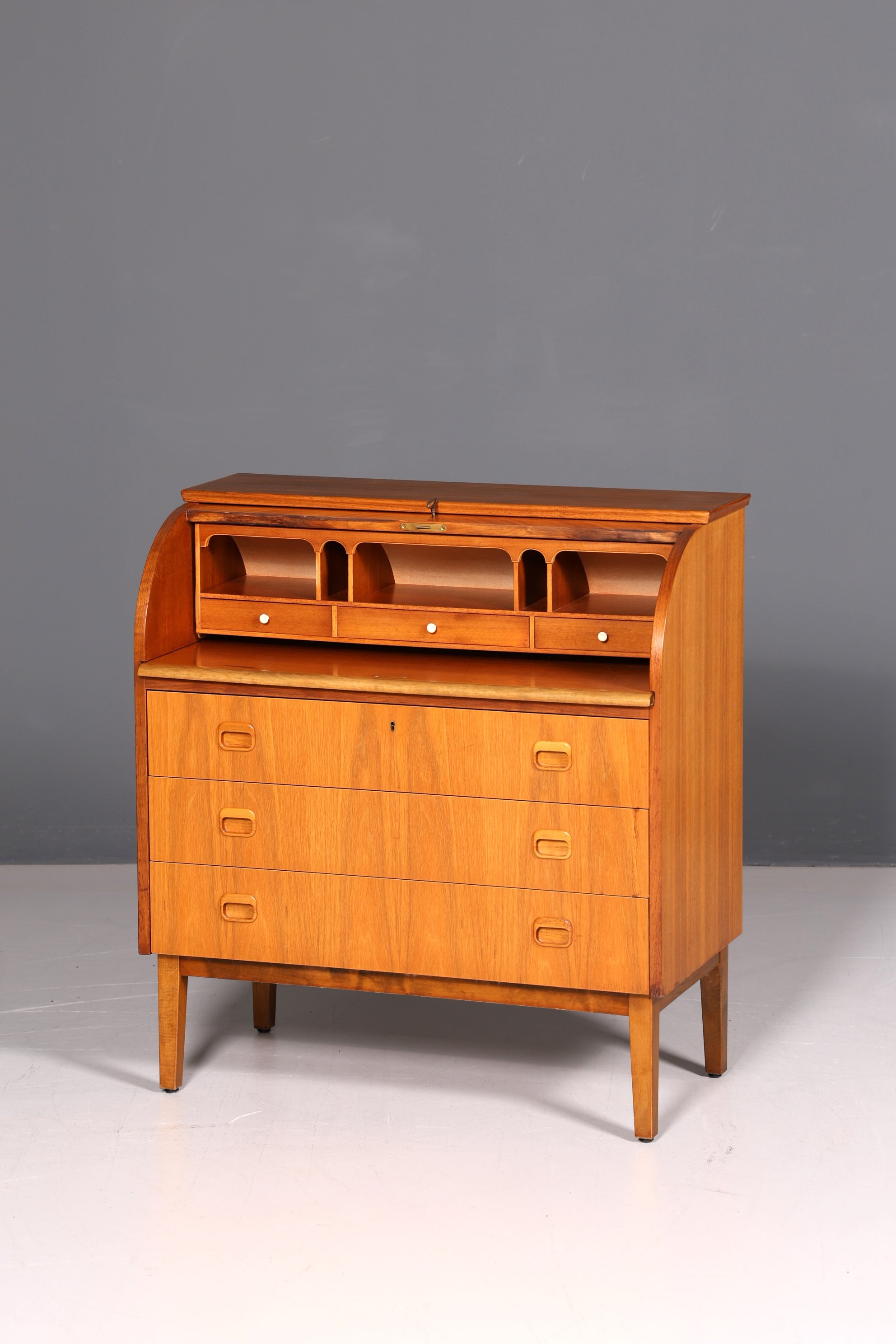 Wunderschöner Mid Century Rollladen Sekretär Danish Design Schreibkommode 60er Jahre