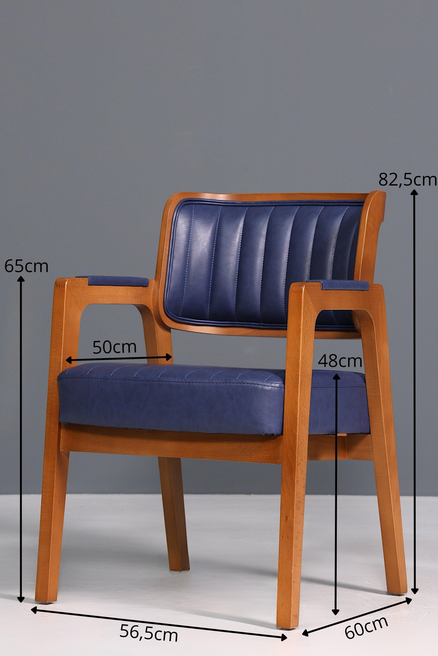 Edler Armlehnstuhl "Lima" Esszimmerstuhl mit Korbgeflecht in blau Polsterstuhl Armlehnstuhl Sekretär Stuhl