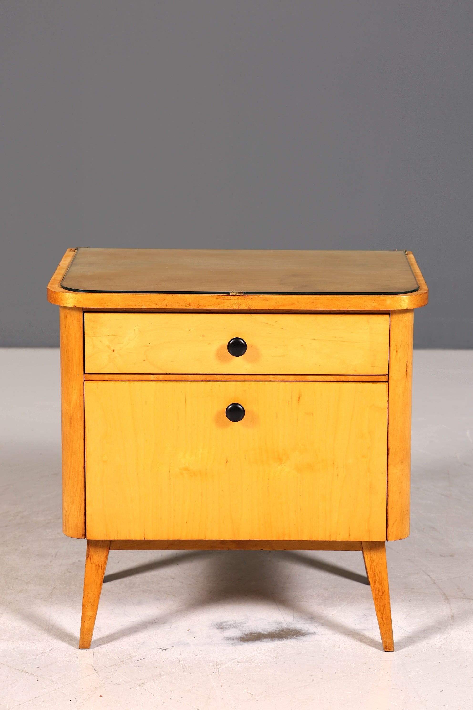 Wunderschöne Mid Century Kommode Vintage Nachttisch Retro Klappschränkchen