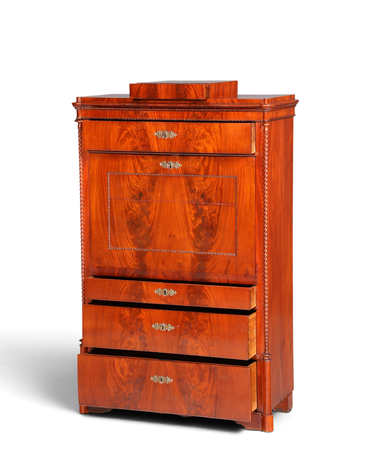 Stilvoller Louis Philippe Sekretär um 1880 Kommode Antik Biedermeier Stil Bürokommode