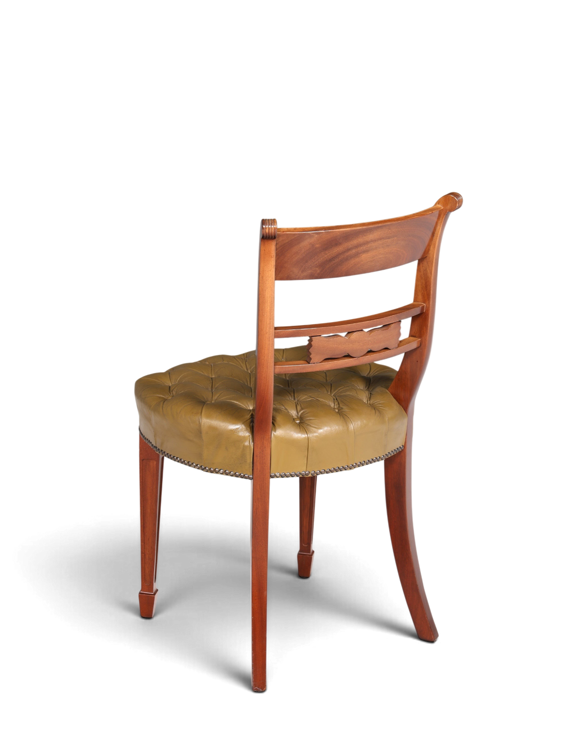 Wunderschöner Chesterfield Stuhl Anno Dom Sekretär Stuhl Englisch echt Leder Küchenstuhl 4 von 4