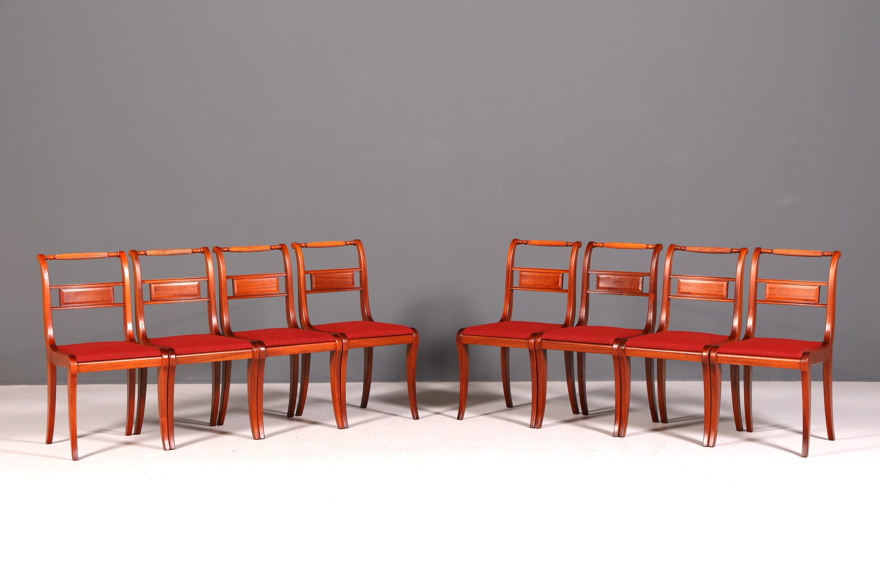 8x Edle Englische Stühle Englisch Dining Chairs Antik 60er Jahre Regency Küchenstühle Stuhlset