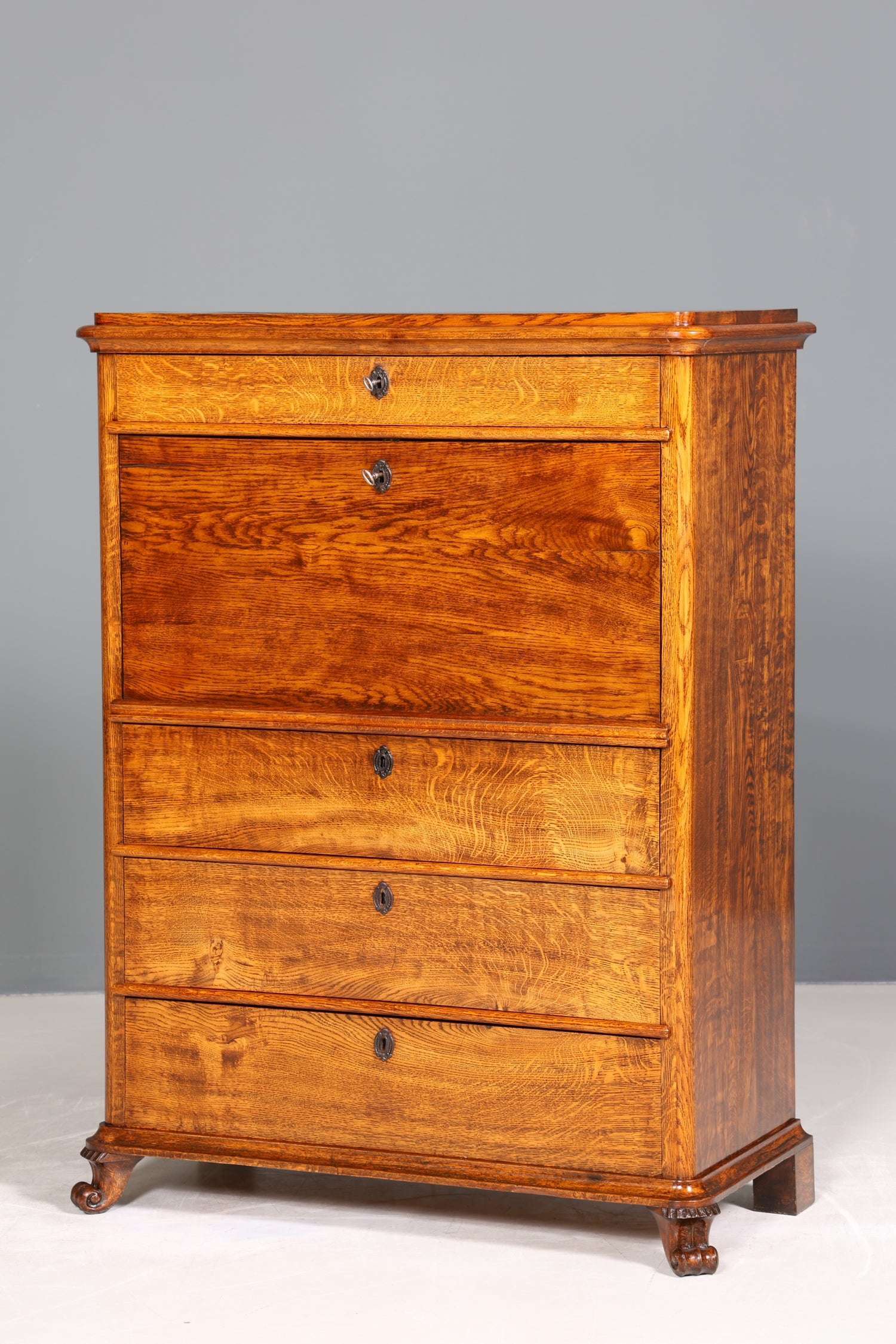 Wunderschöner Biedermeier Sekretär Vertiko Louis Philippe Highboard Kommode Schubladenkommode
