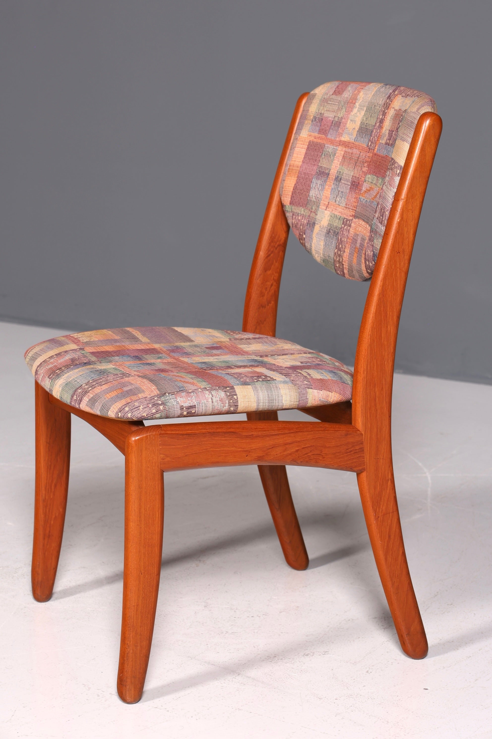 Schlichter Mid Century Stuhl Retro Esszimmer Stuhl Danish Design Küchenstuhl Teak Holz Sekretär Stuhl 2 von 2