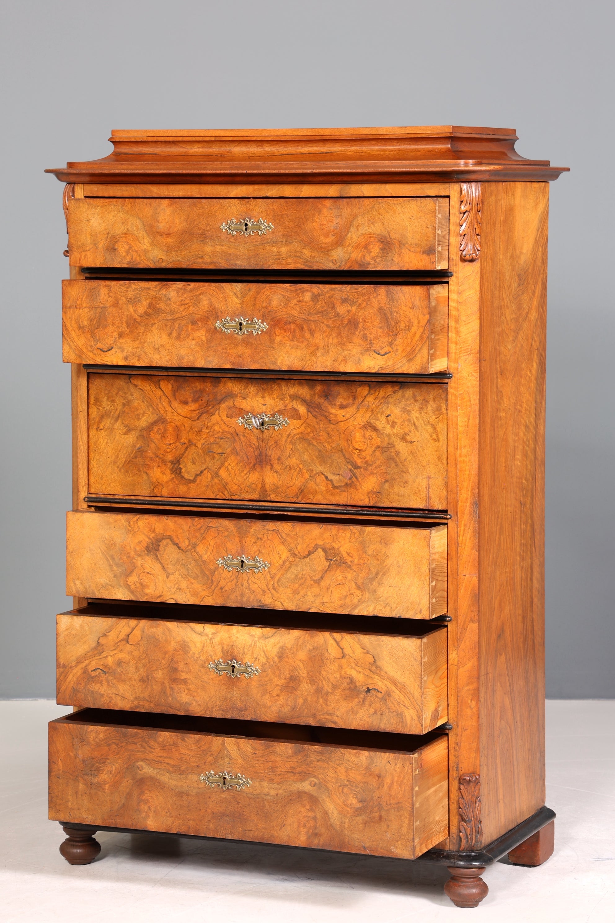 Wunderschöner Louis Philippe Sekretär Chiffoniere um 1880 Gründerzeit Vertiko Schrank Semainier