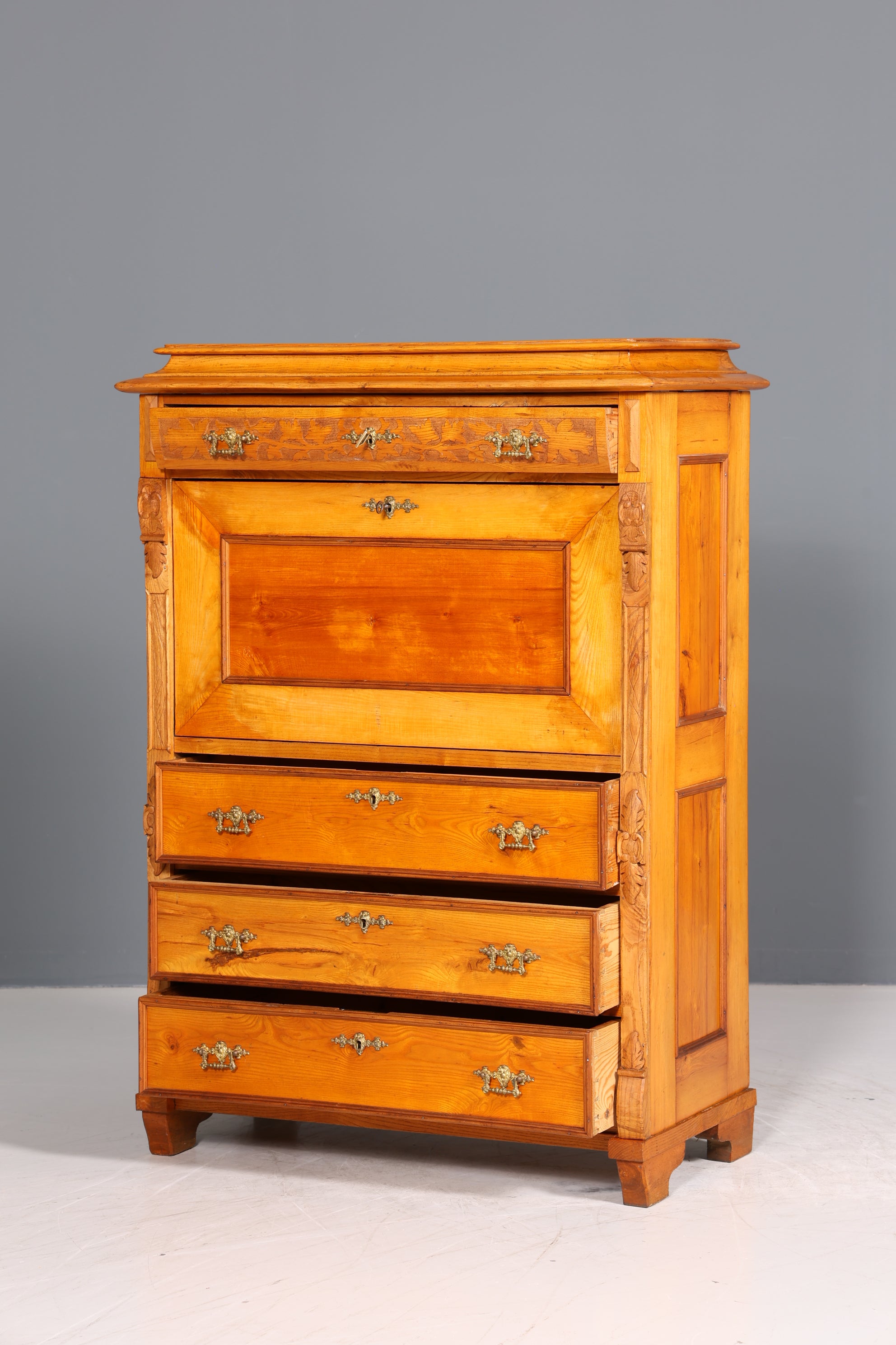 Wunderschöner Gründerzeit Sekretär Vertiko Highboard Louis Philippe Kommode Sekretär Schrank um 1880